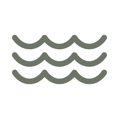 Stacked waves or water ripples icon in dark gray color.