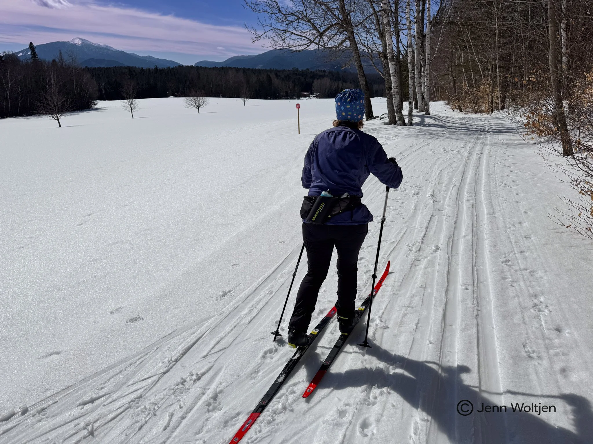 Skiing on the Jackrabbit Trail near Lake Placid, New York 