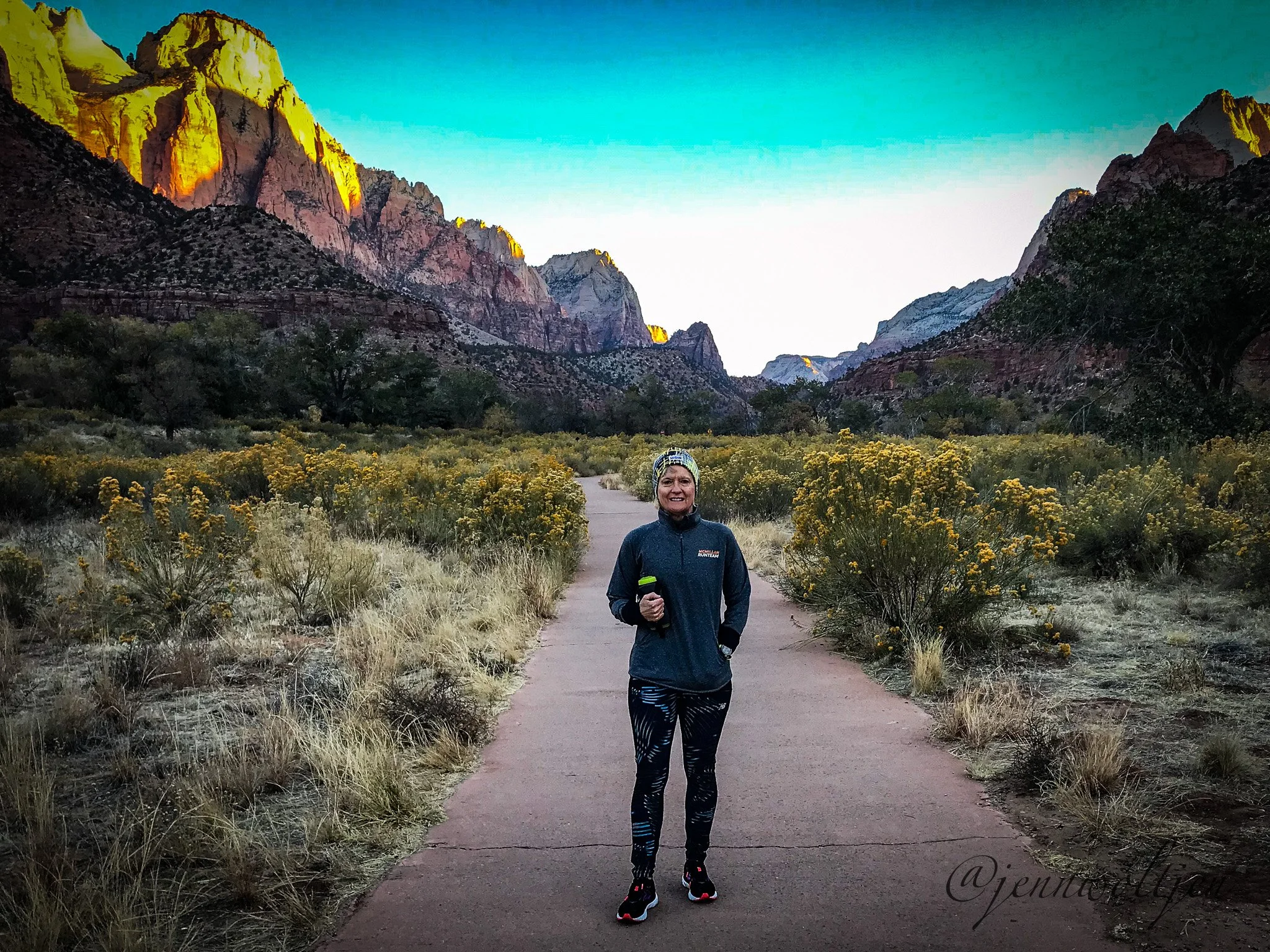 Running in Zion National Park 