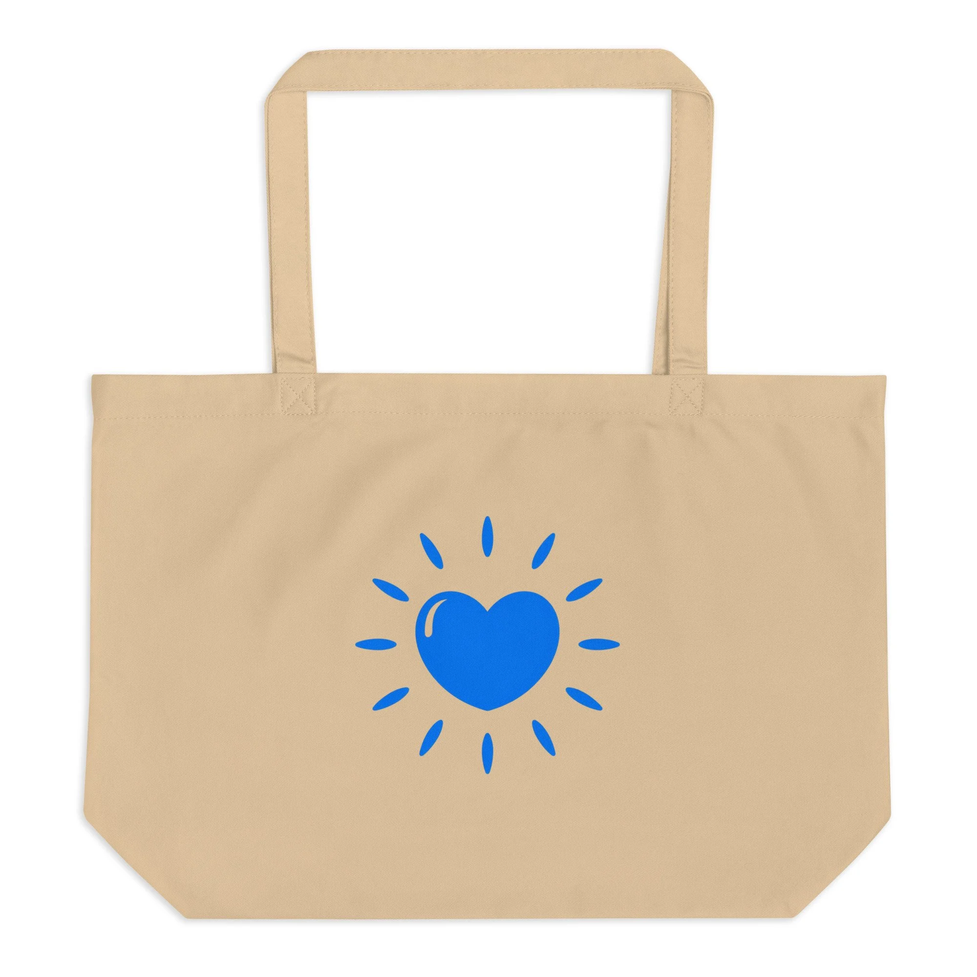 Eco Tote Bag Blue Heartshine (Large)