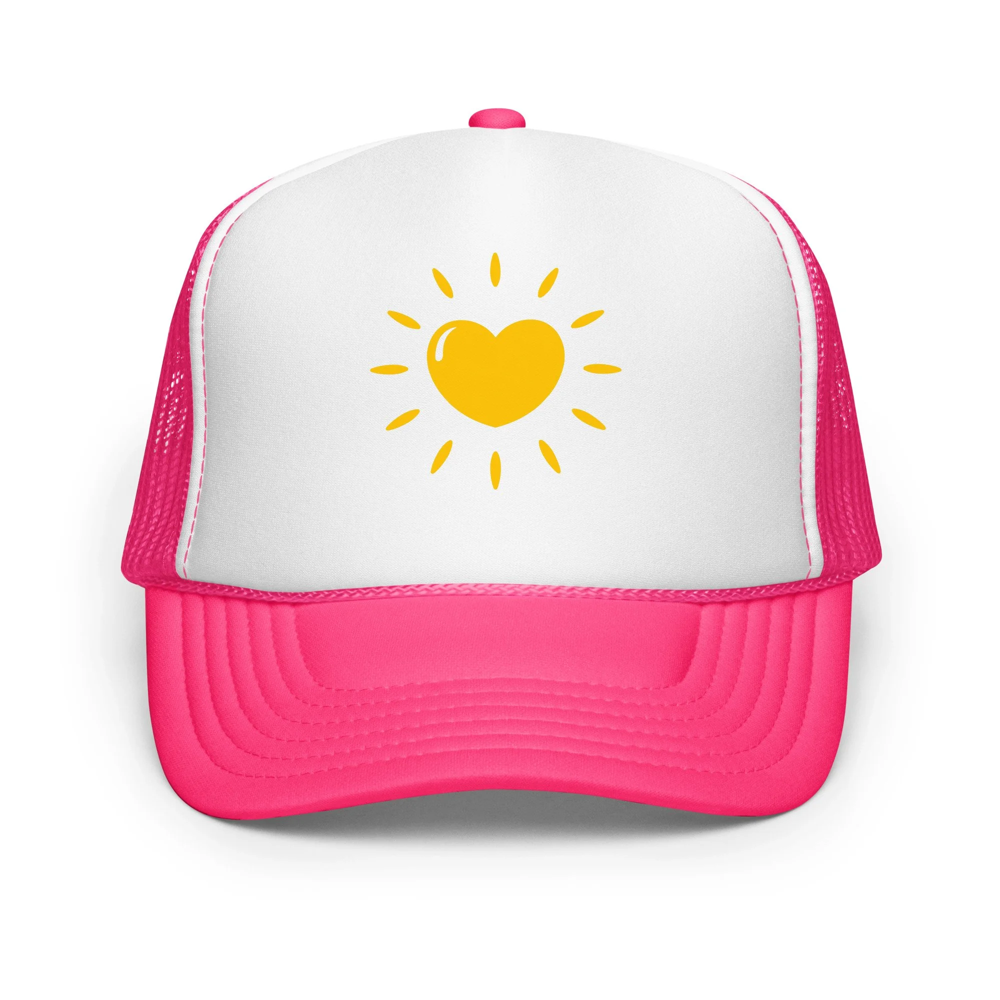 Foam Trucker Hat Yellow Heartshine - Adult