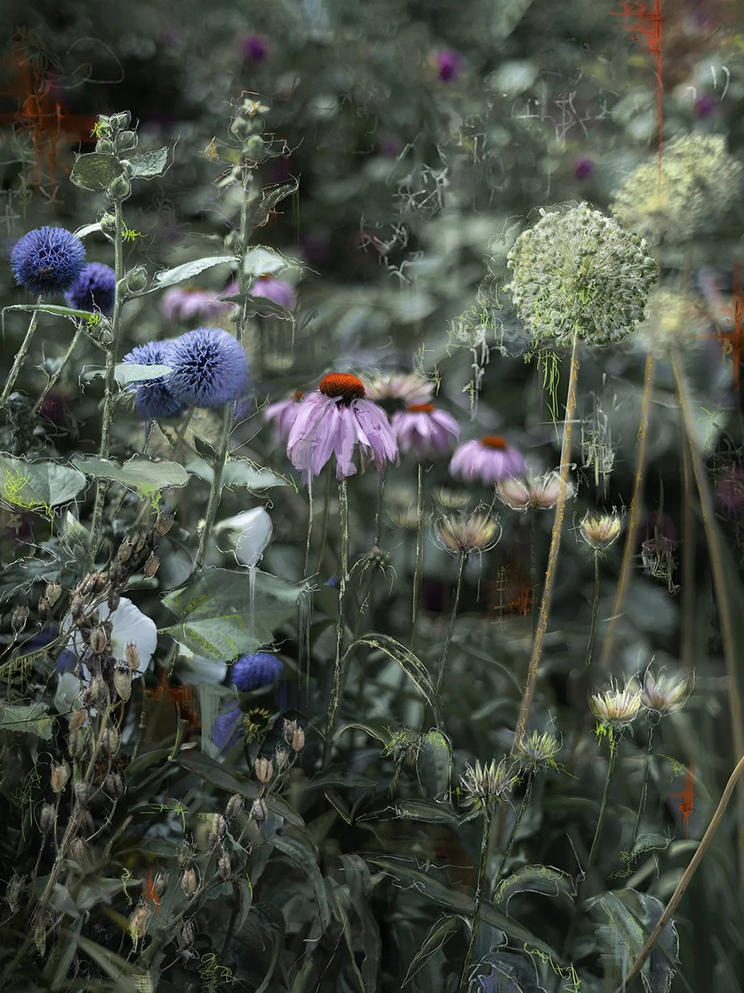 The Things We Say To Ourselves
Confessions of an Untamed Mind Garden
Digital Composite Archival Ink Pigment Print
Editions at 56x42,48x36,40x30,32x24 inches