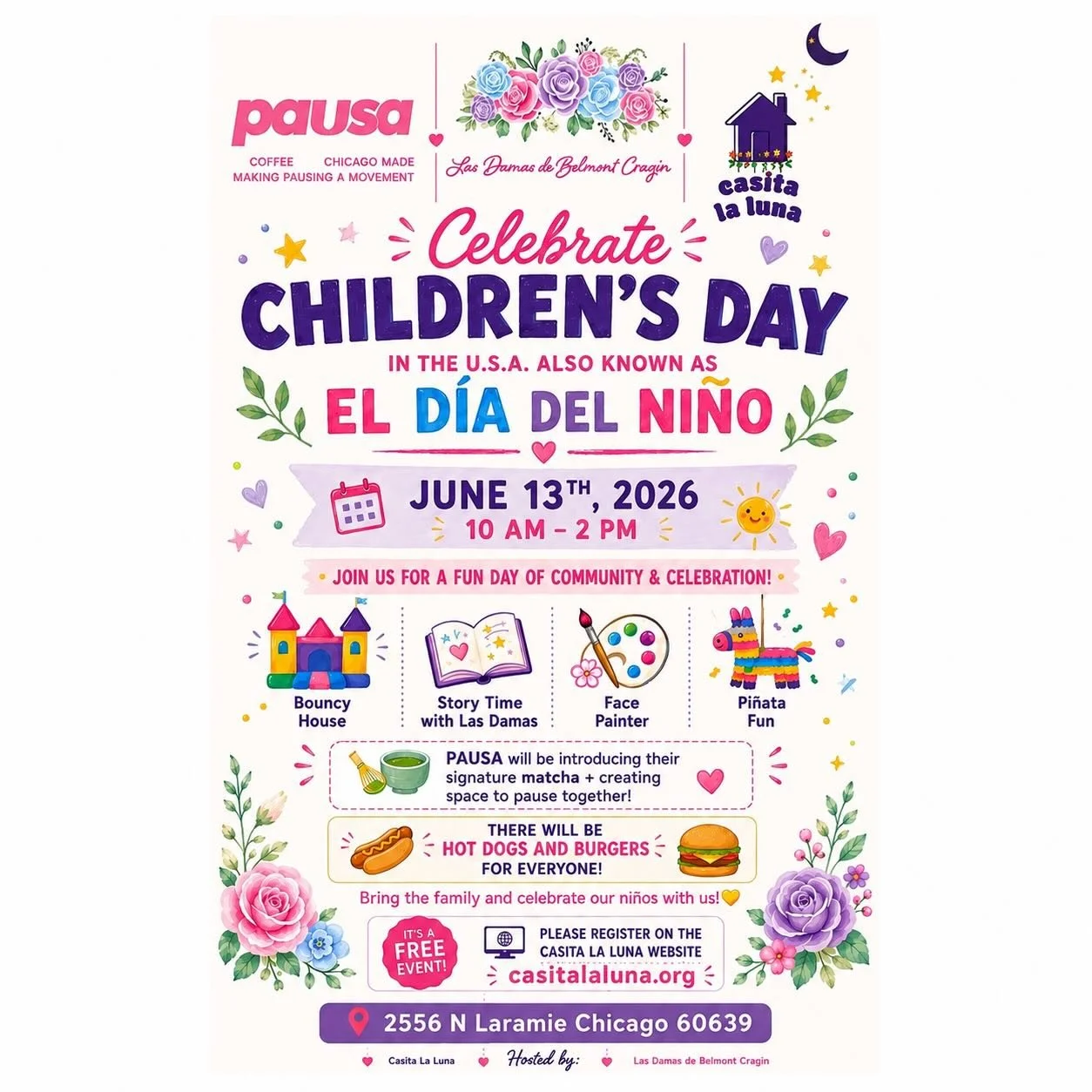 Mark your calendars! Please don't forget to register!  Marca sus calendarios! Por favor no se le olvide registrarse! www.casitalaluna.org