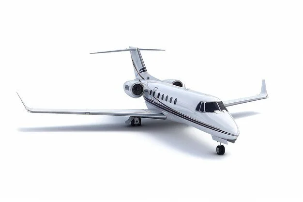 Cessna Citation Jet on white background