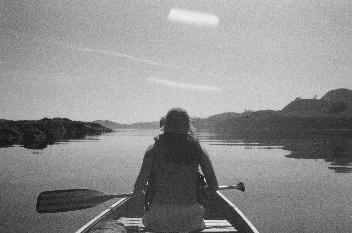 paddling back to land