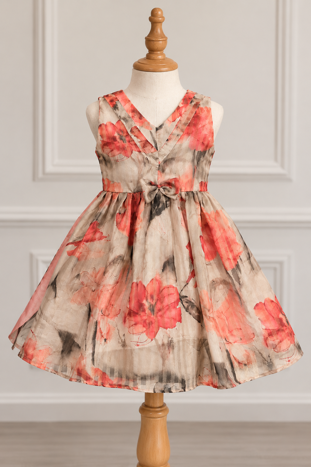 Watercolor Floral Dress on Mannequin.png