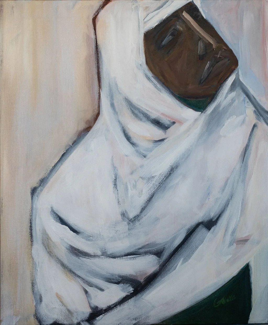 acrylic, contemporary art, abstract figure, woman standing