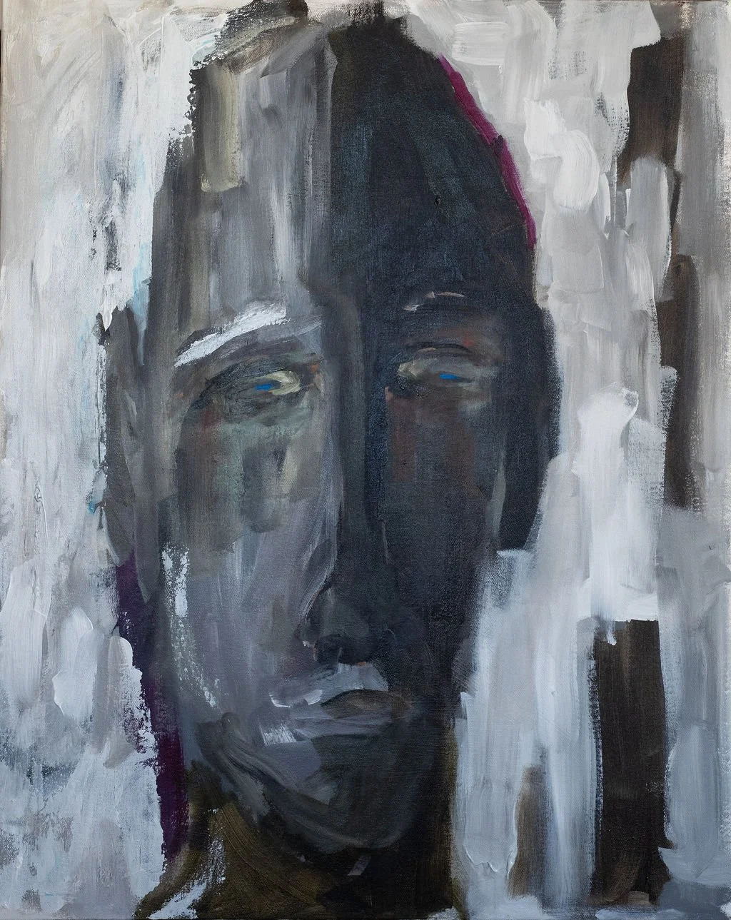 acrylic, abstract male face, contemporary art