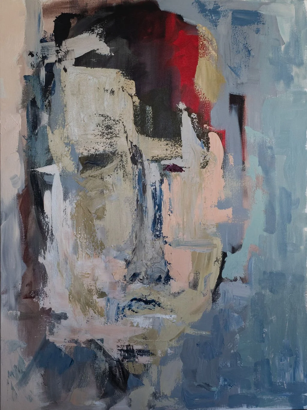 acrylic, abstract face, male face, contemporary art