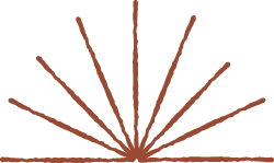 Sunset or sunrise illustration with radiating lines