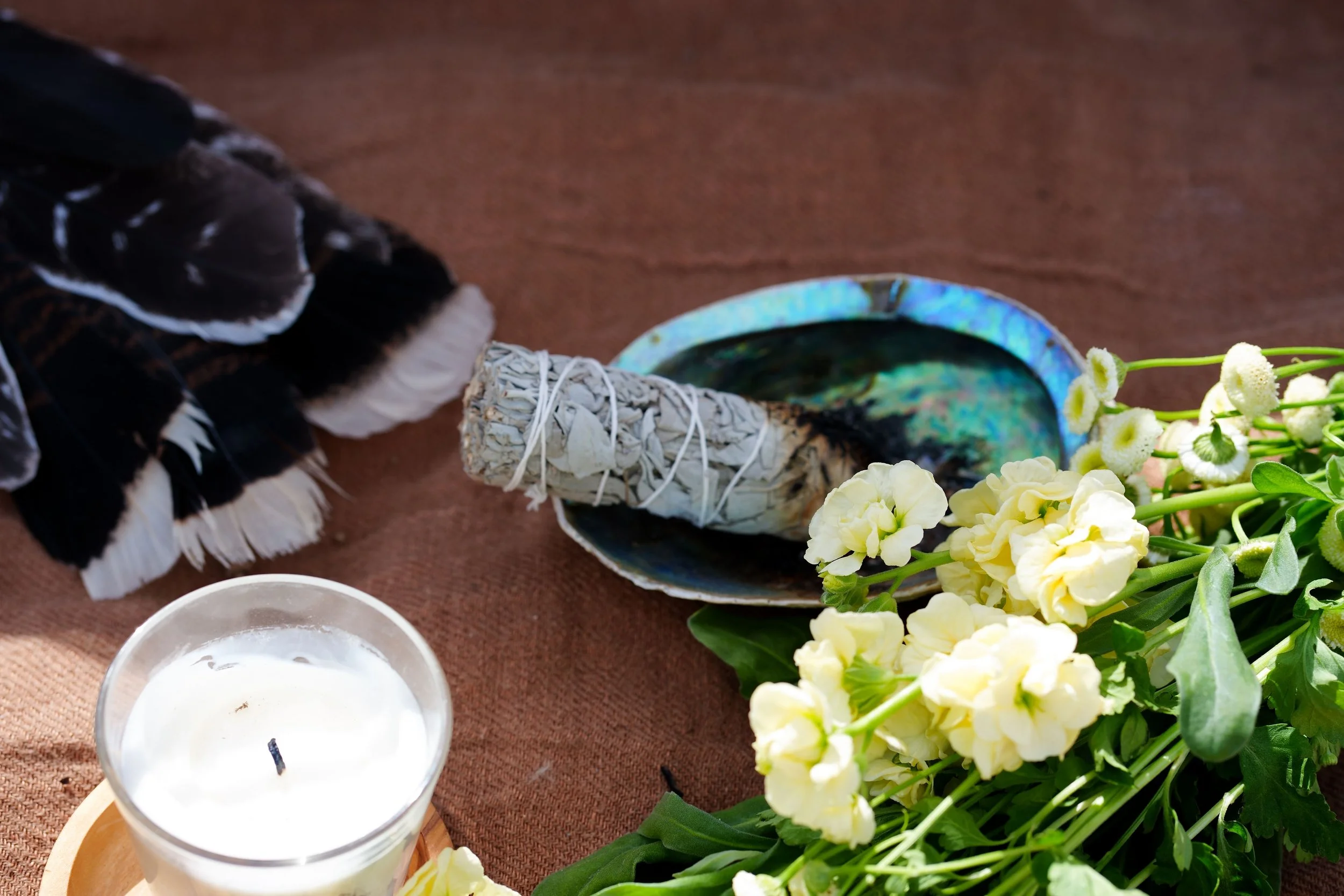 Sacred shamanic tools representing spiritual transformation and healing journey
