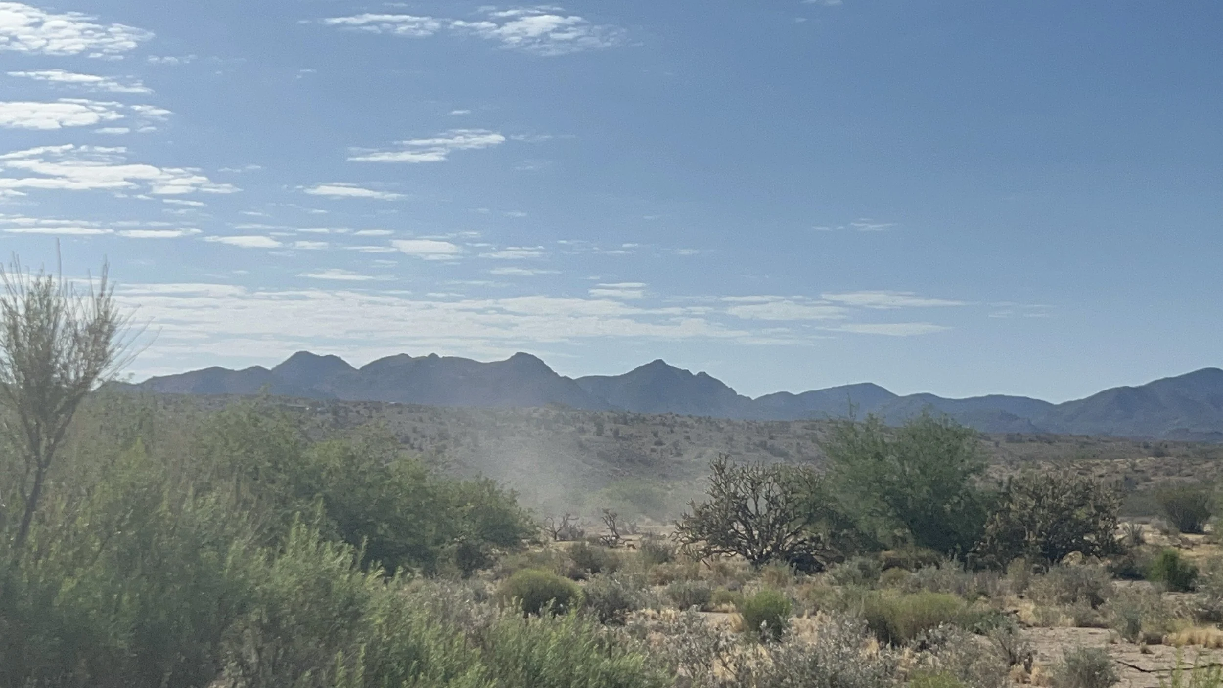 Desert and mountain views surrounding the private retreat near Kingman, Arizona.