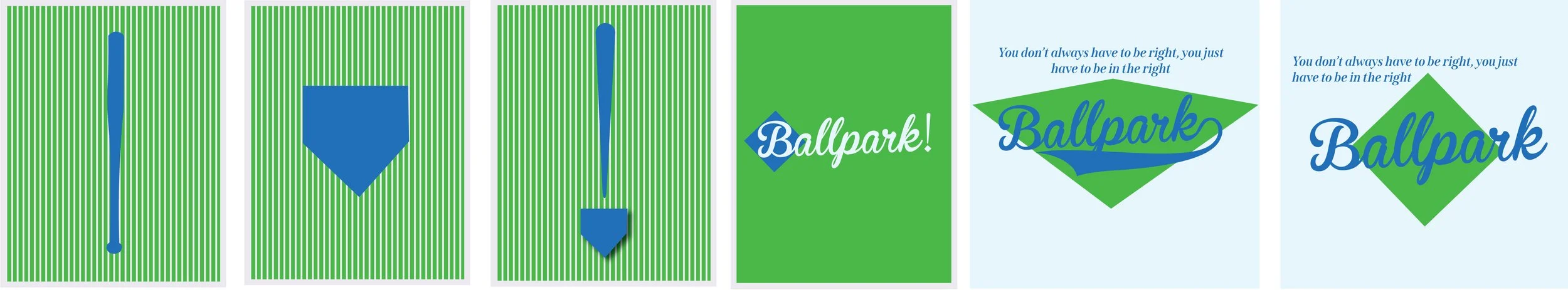 Ballpark! board game logo, box design options and card designs