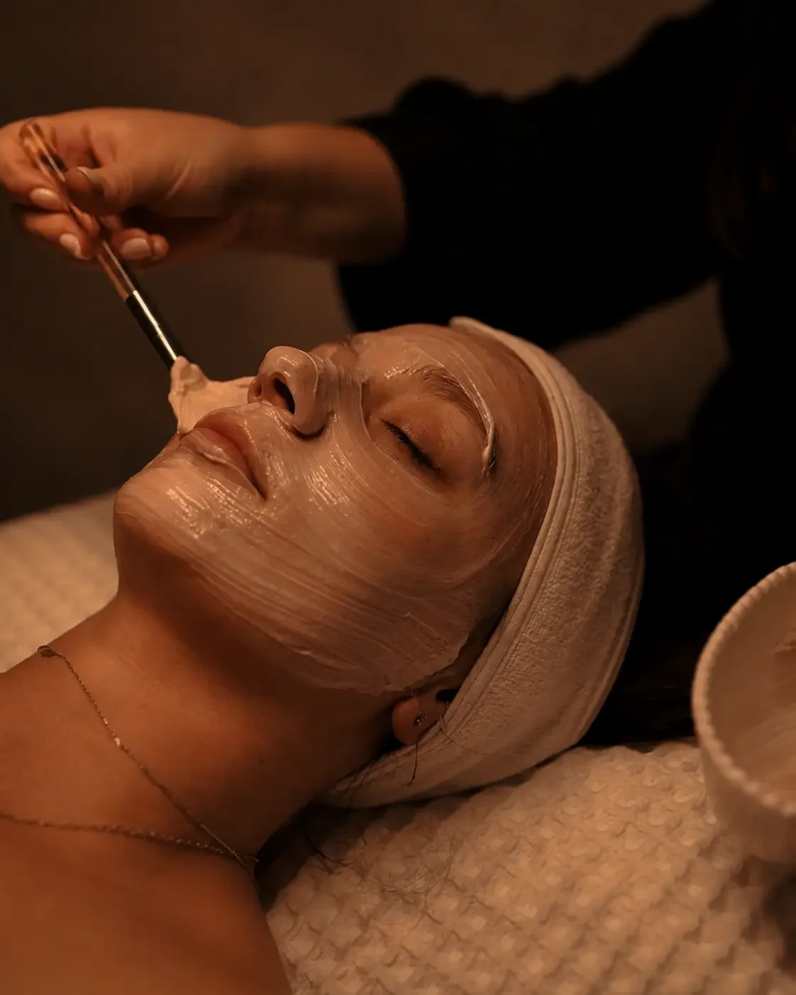 environ facial treatment being done