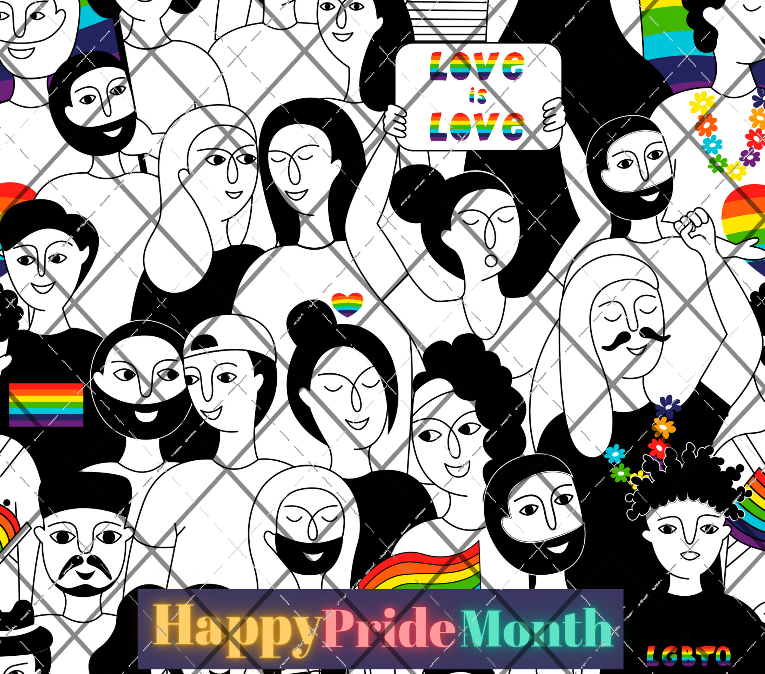 Happy Pride Month 20oz Skinny Wrap DIGITAL DOWNLOAD