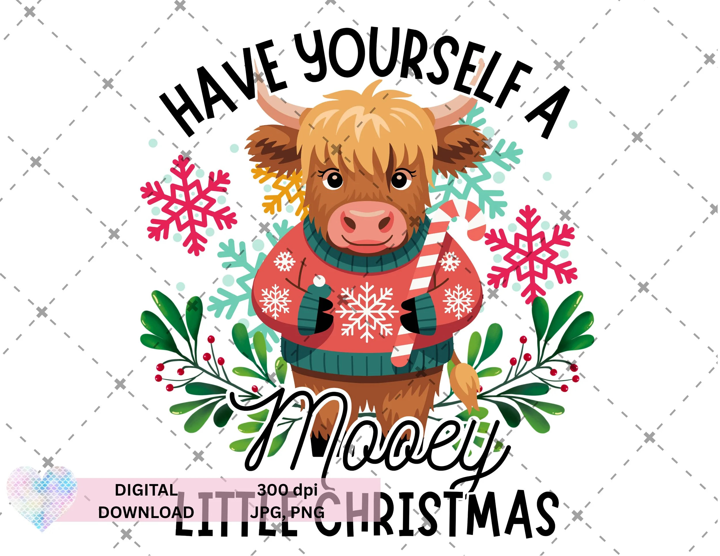 Mooey Christmas PNG FILE DIGITAL DOWNLOAD