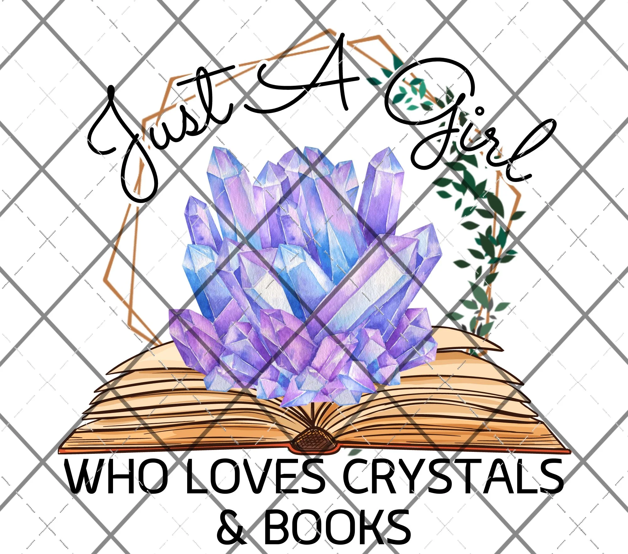 Books & Crystals - PNG FILE DIGITAL DOWNLOAD