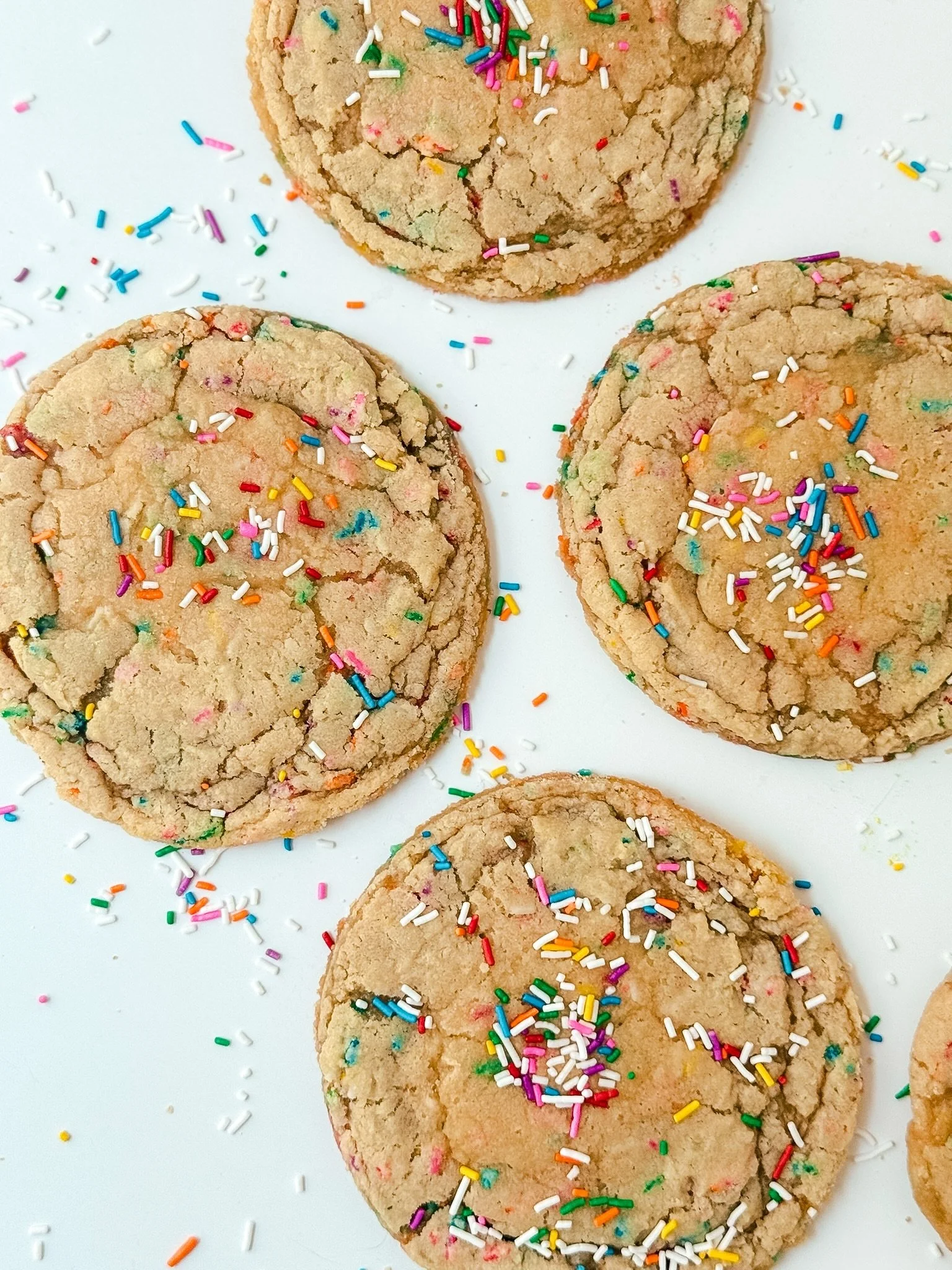 you all loved the cake so much we decided to turn it into a cookie! funfetti cookies now available to order on the website! 🤭🌈