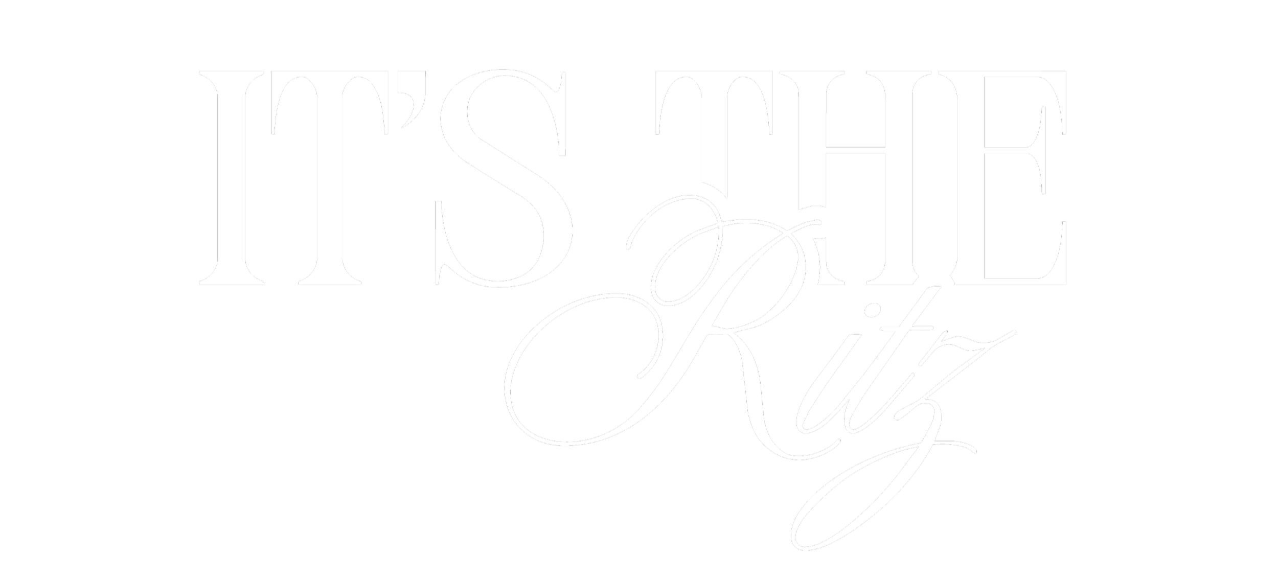 Text reading 'It's the Ritz' in white on a black background.