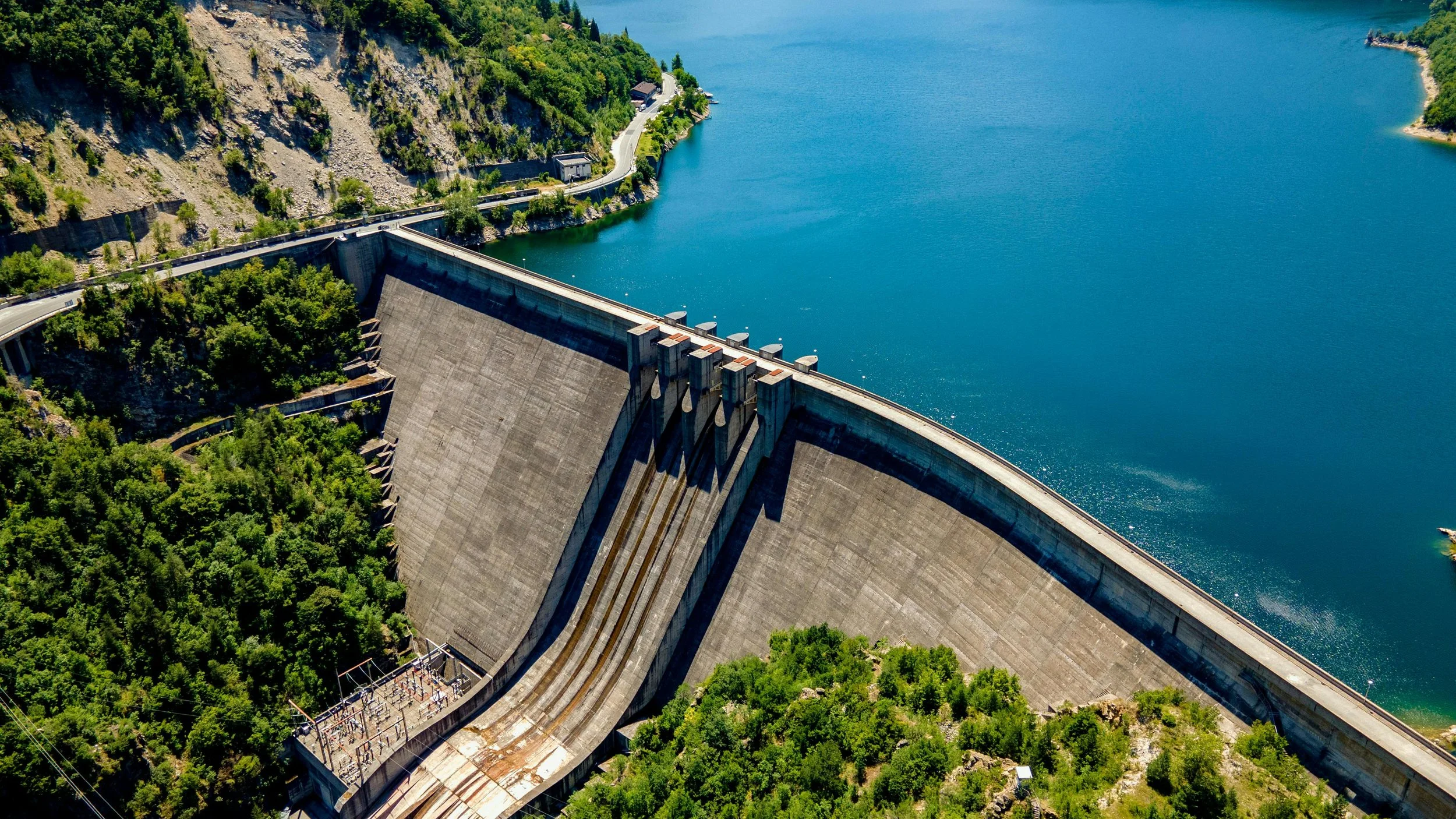 Hydroelectric dam and associated water infrastructure