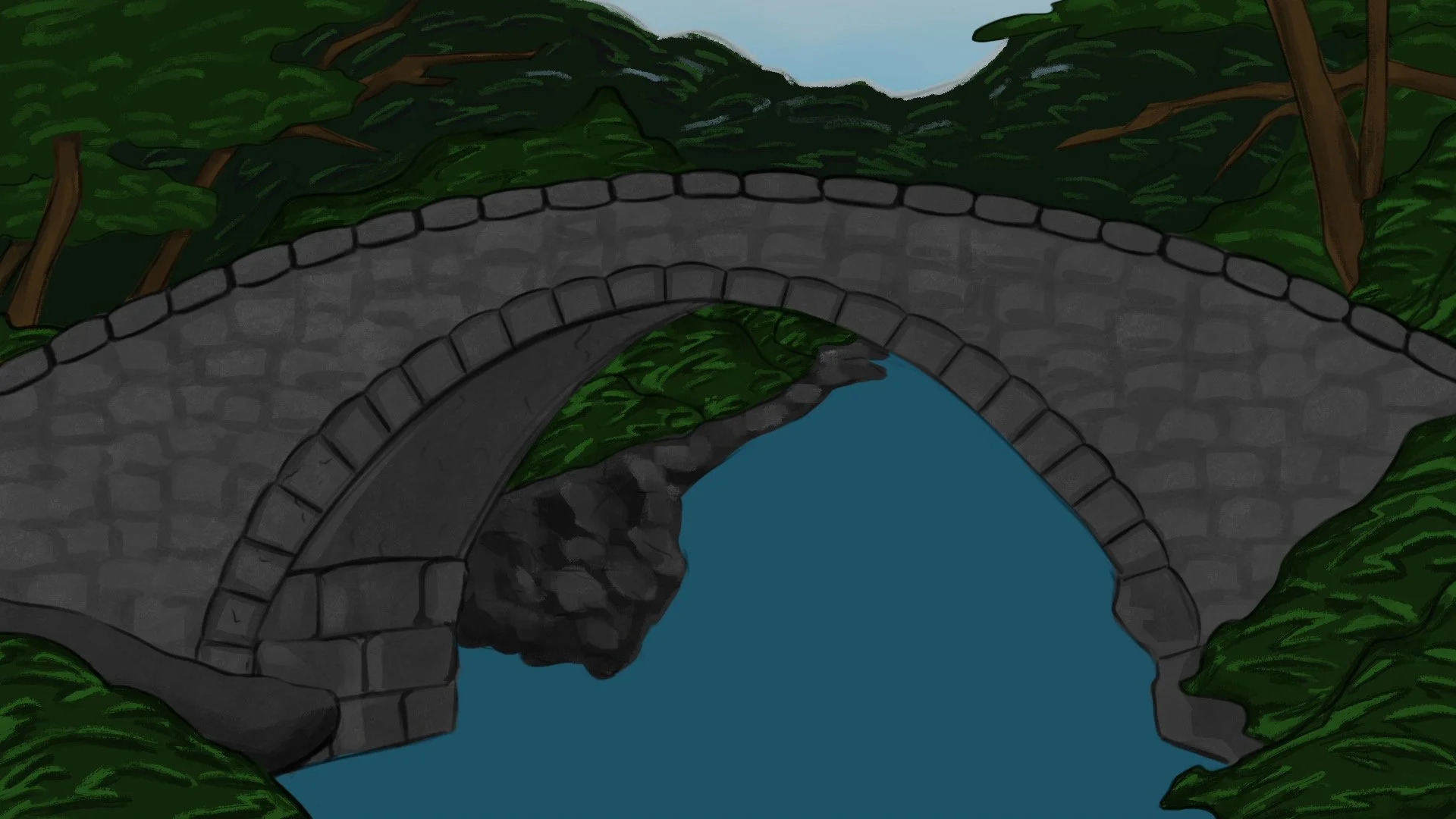 Background drawing made for Da'Mond's film festival animation