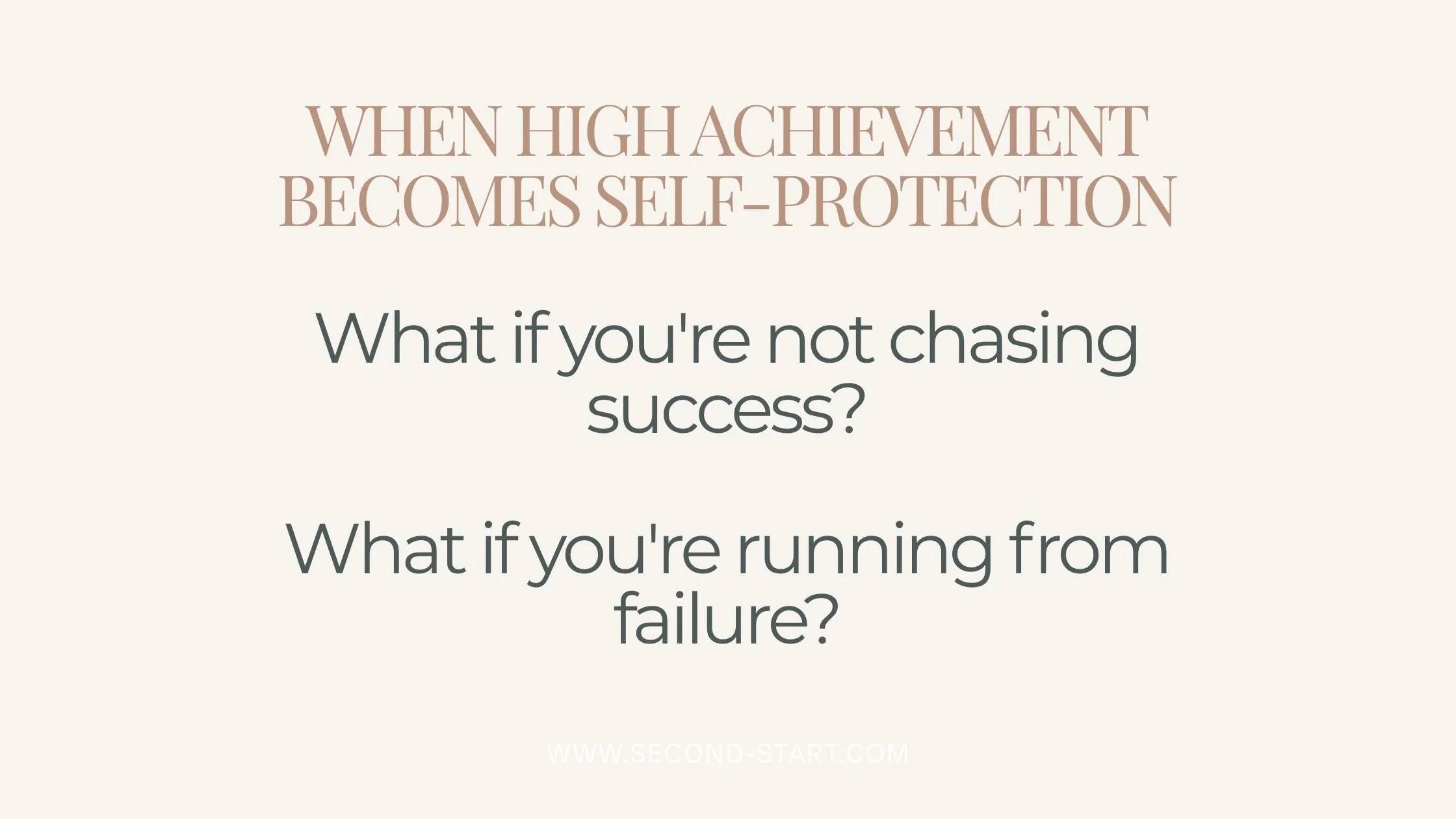 When High Achievement Becomes    Self-Protection