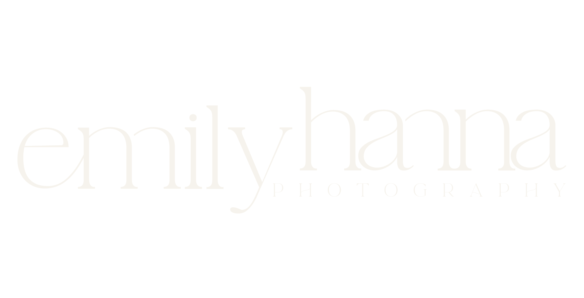 Logo for Emily Hanna Photography with the text "emilyhanna" in large white letters and "PHOTOGRAPHY" in smaller letters below on a black background.