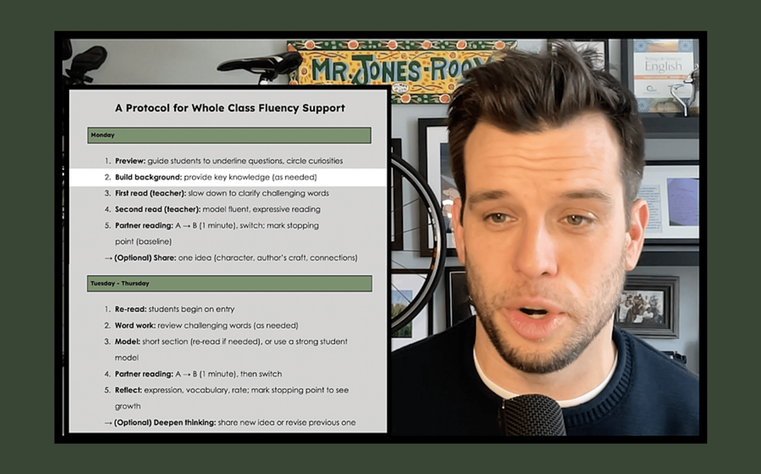 Gerrit Jones-Rooy demonstrates a whole-class fluency routine in an online course.