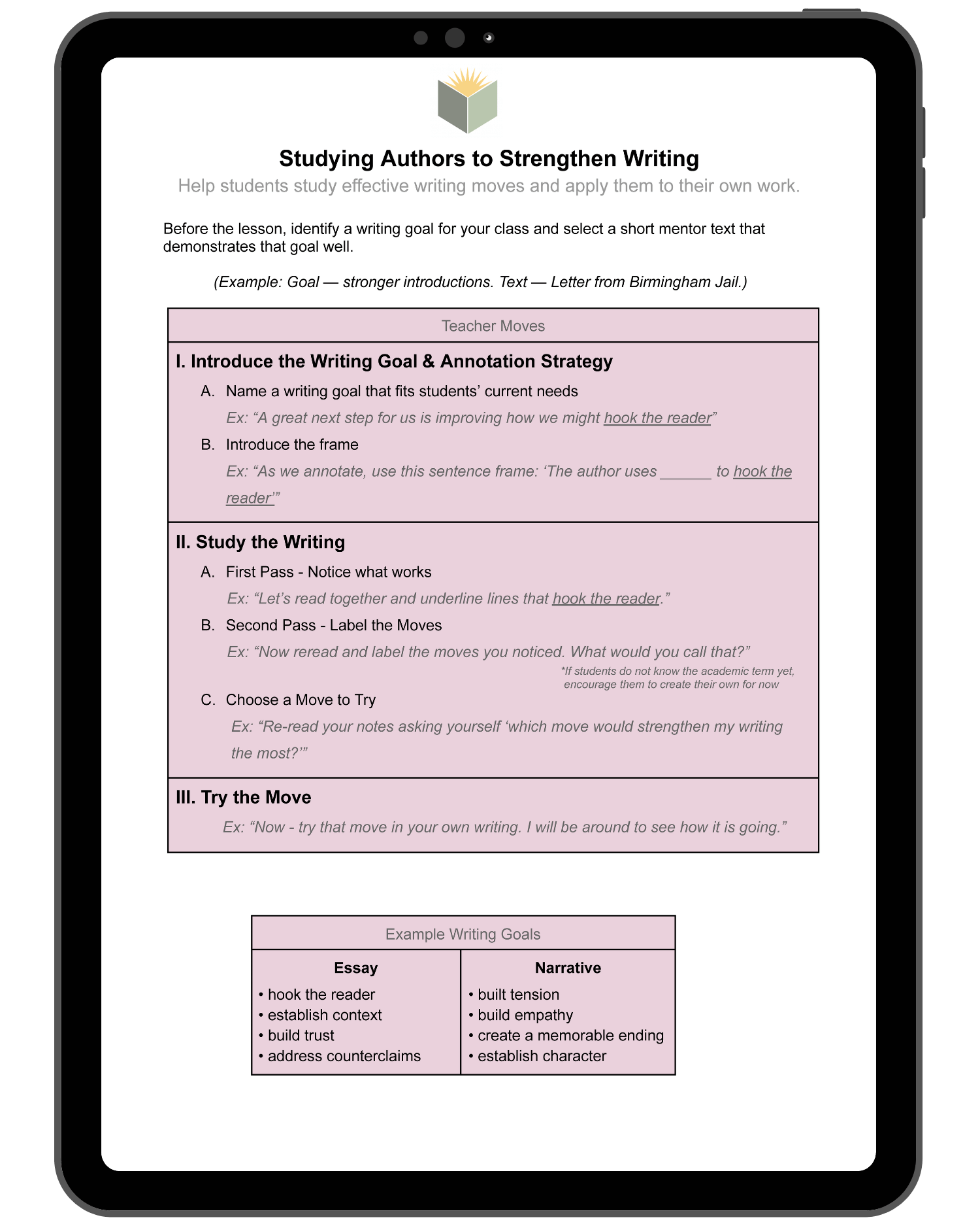 Studying Authors to Strengthen Writing