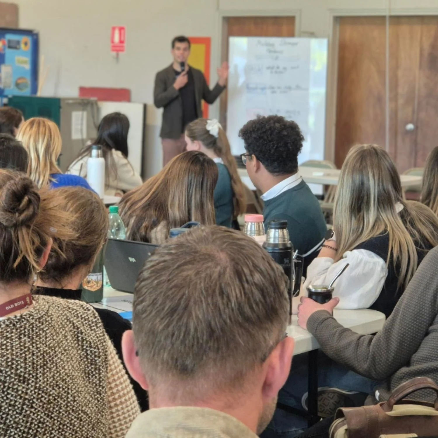 Gerrit Jones-Rooy leads a professional development session for educators.