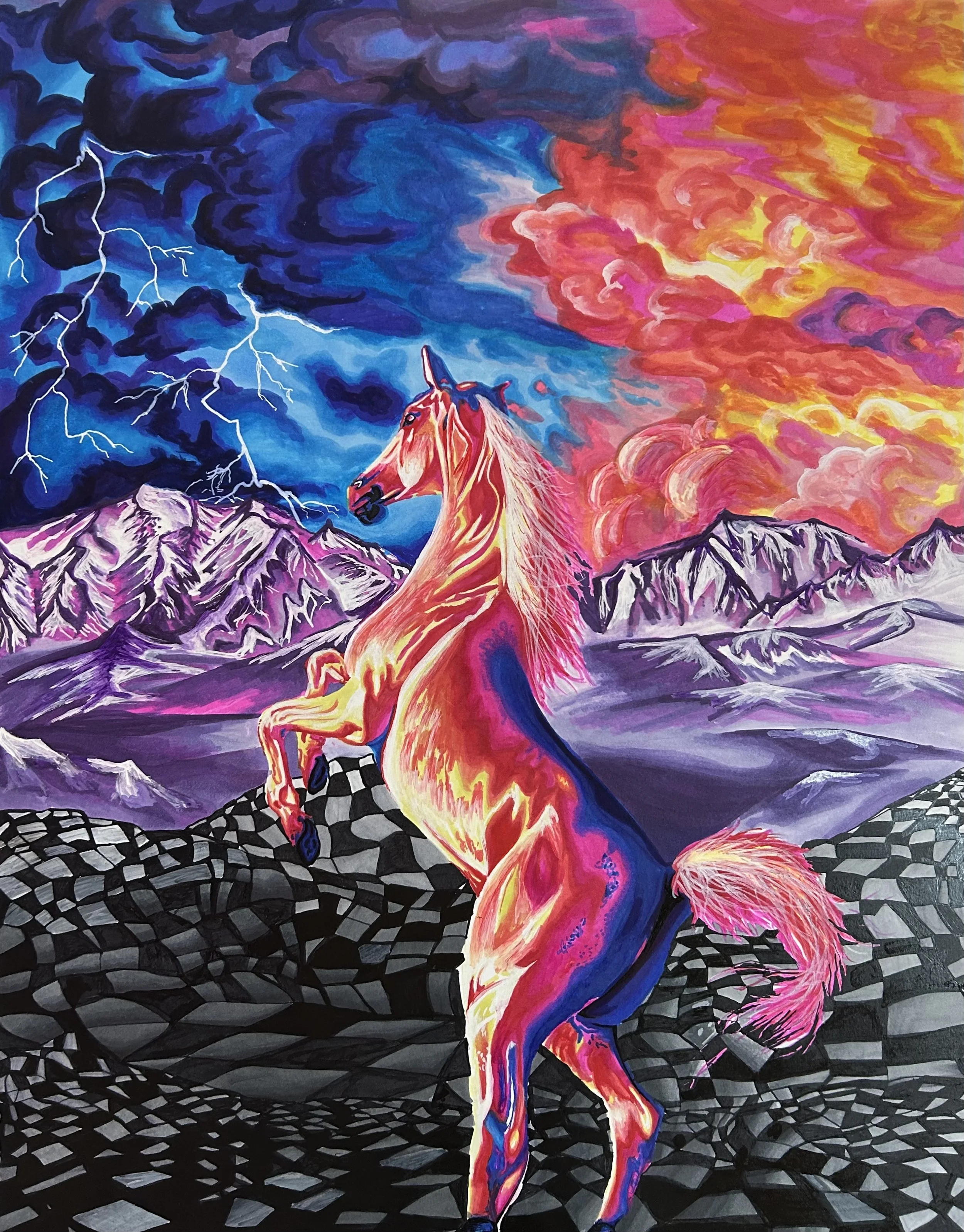 "Dreamland", Copic marker and paint marker on Bristol Paper, 19 x 24 inches
2023