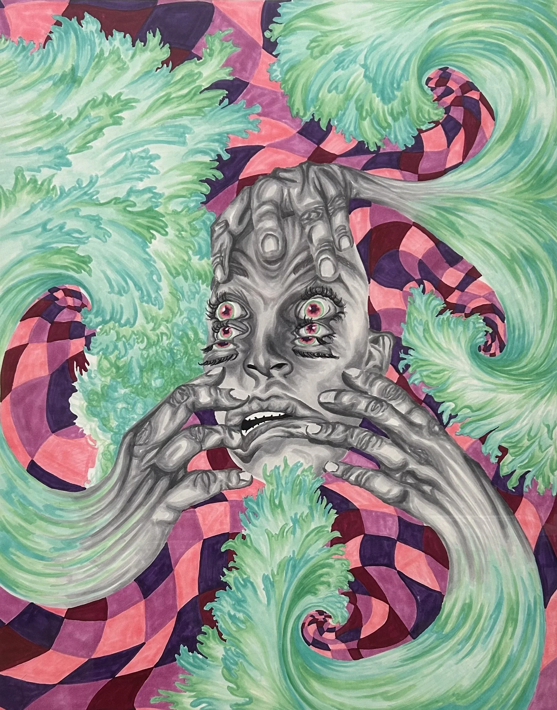 "Fuck Sleep", Copic Marker on Bristol Paper, 23 x 29 inches
2024