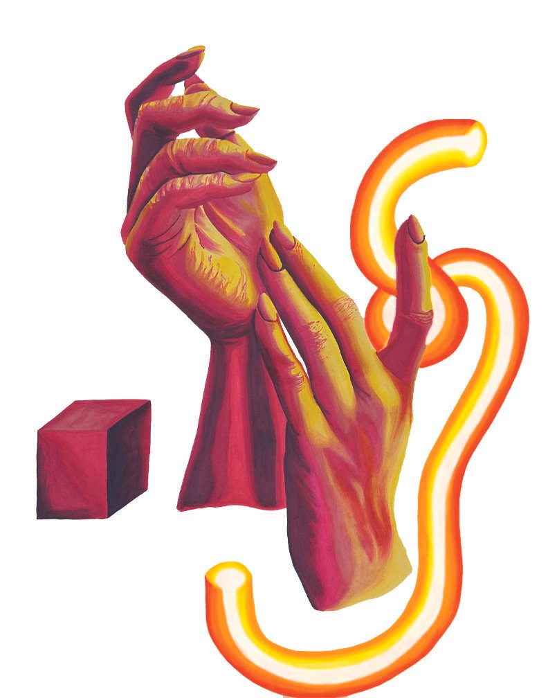 "Resting Hands" Copic Marker on Bristol Paper, 19 x 24 inches, 
2023