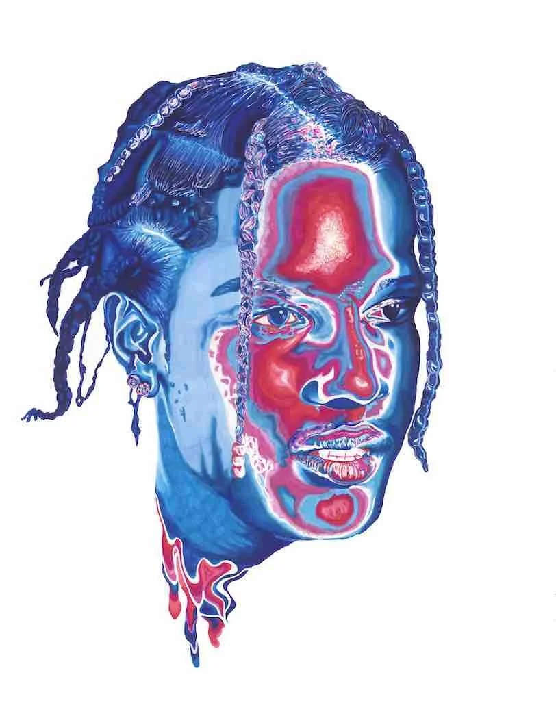 "Lord Pretty Flacko Joyde", Copic Marker and Paint Marker on Bristol Paper, 22 x 30 inches
2023