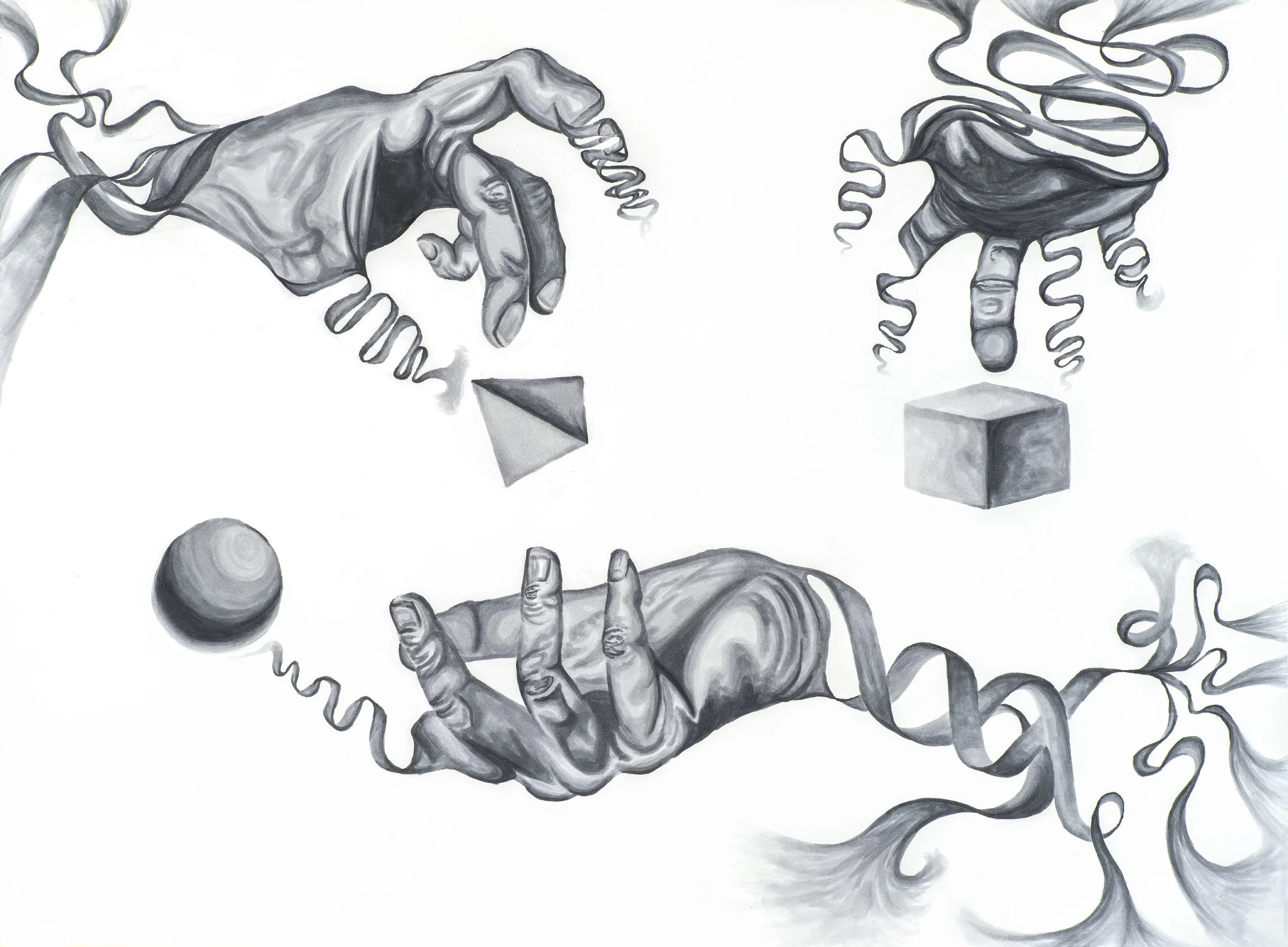 "Playing With Shapes", Copic Marker on Bristol Paper, 23 x 29 inches, 
2025