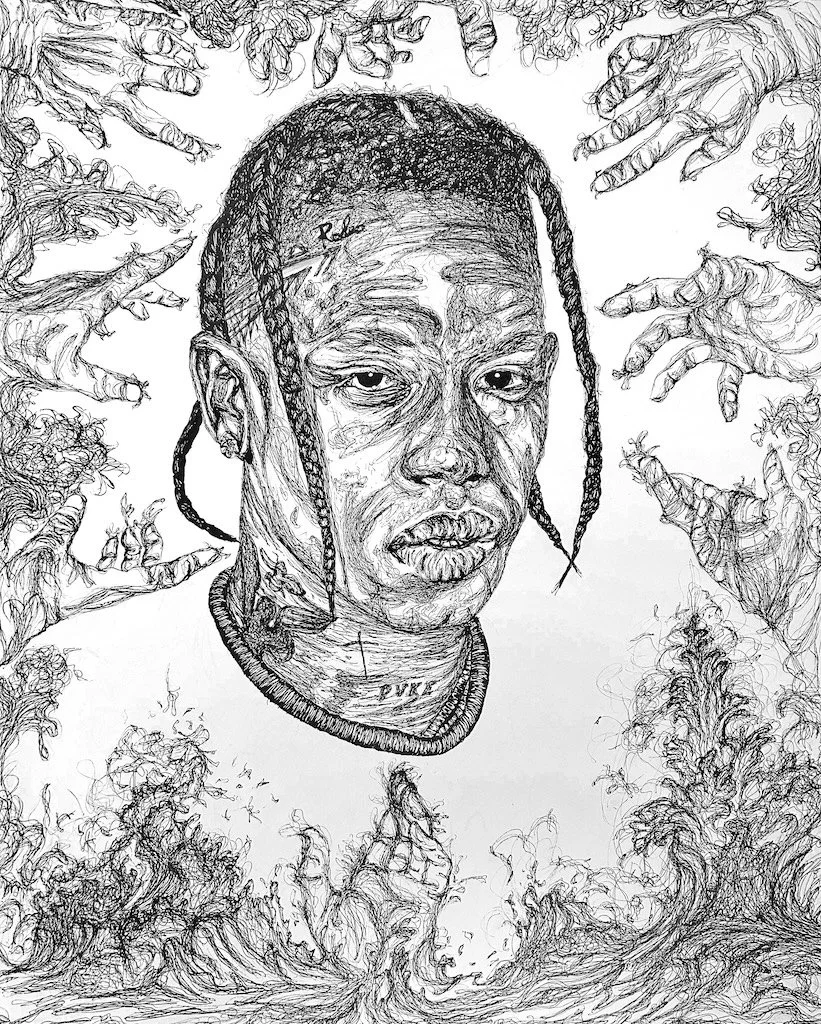 "Heavy Metal Chain", Micron Pen on Bristol Paper, 19 x 24 inches
2023