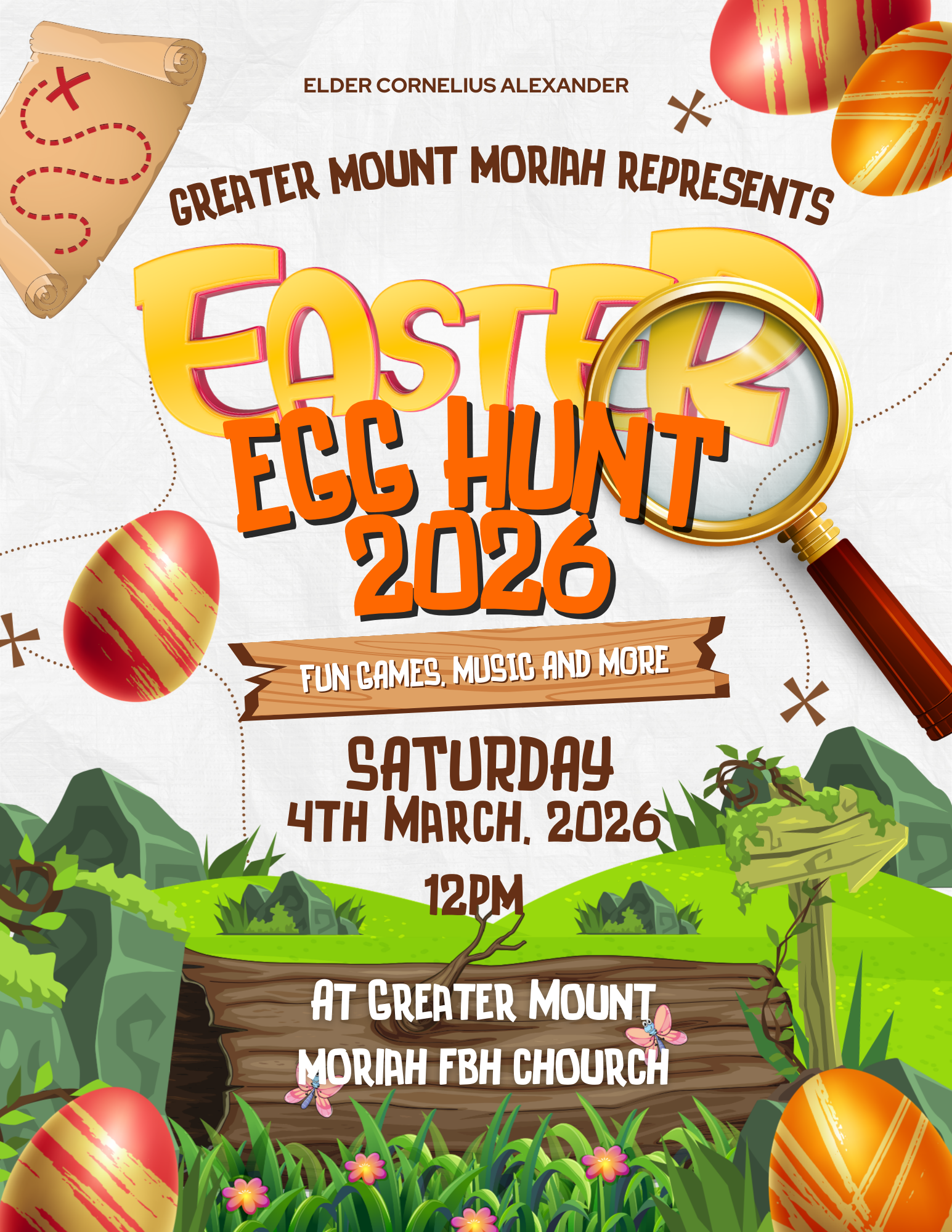 White and Green Illustrative Easter Egg Hunt Flyer.png