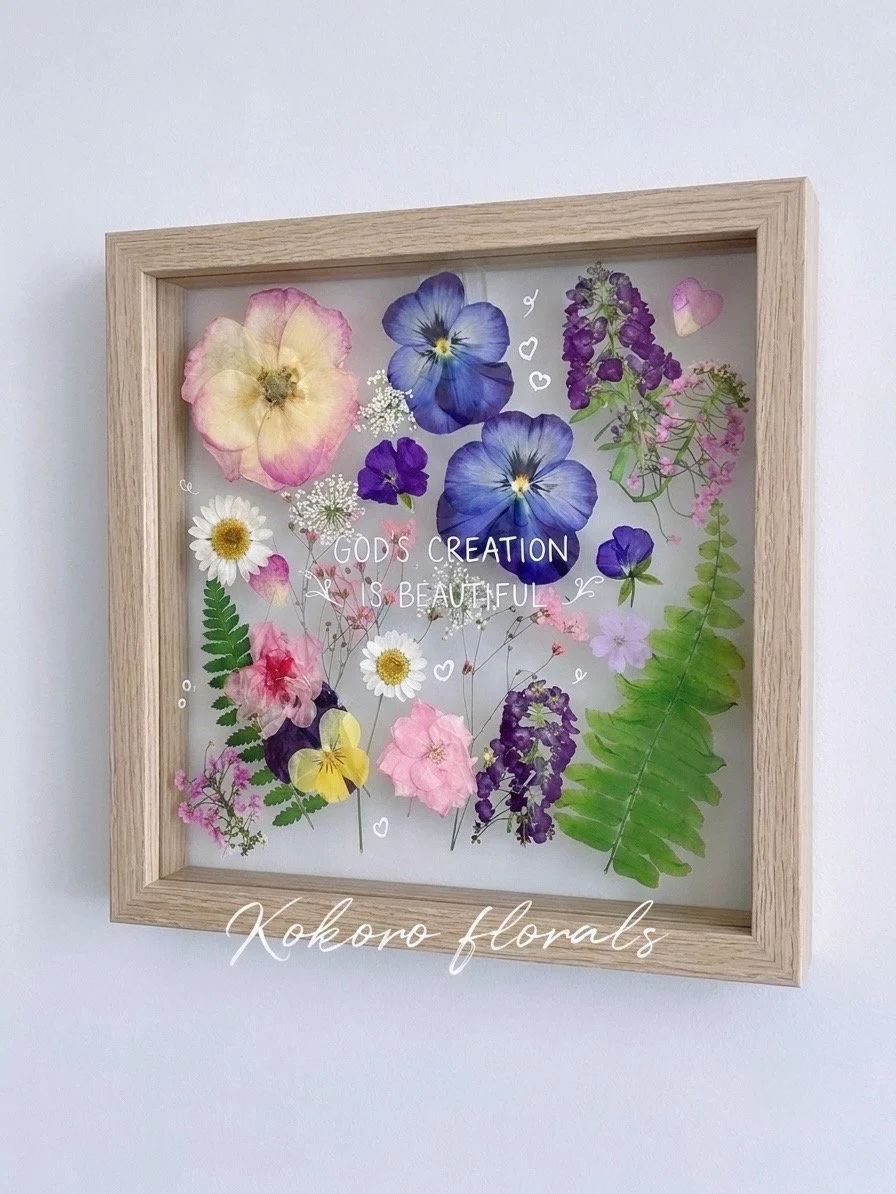 Personalize Pressed Flowers Art With Frame
