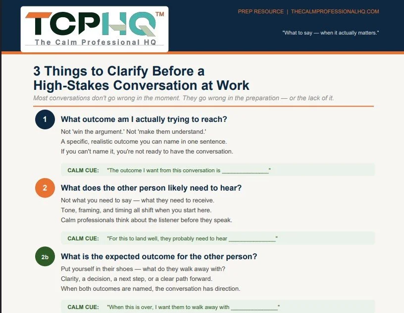 3 Things to Clarify Before a High-Stakes Conversation at Work