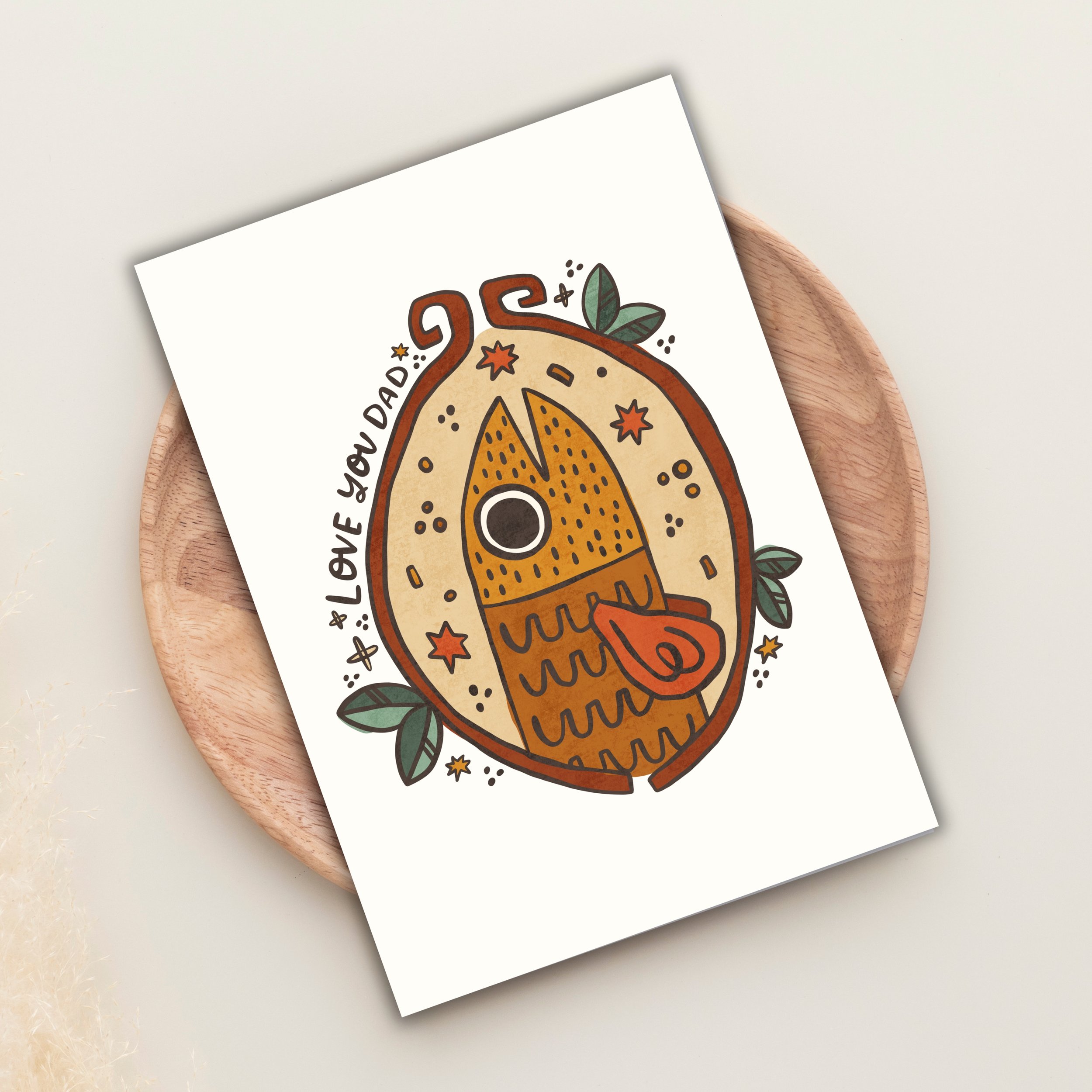 Love You Dad Card | Funky Fish Illustration