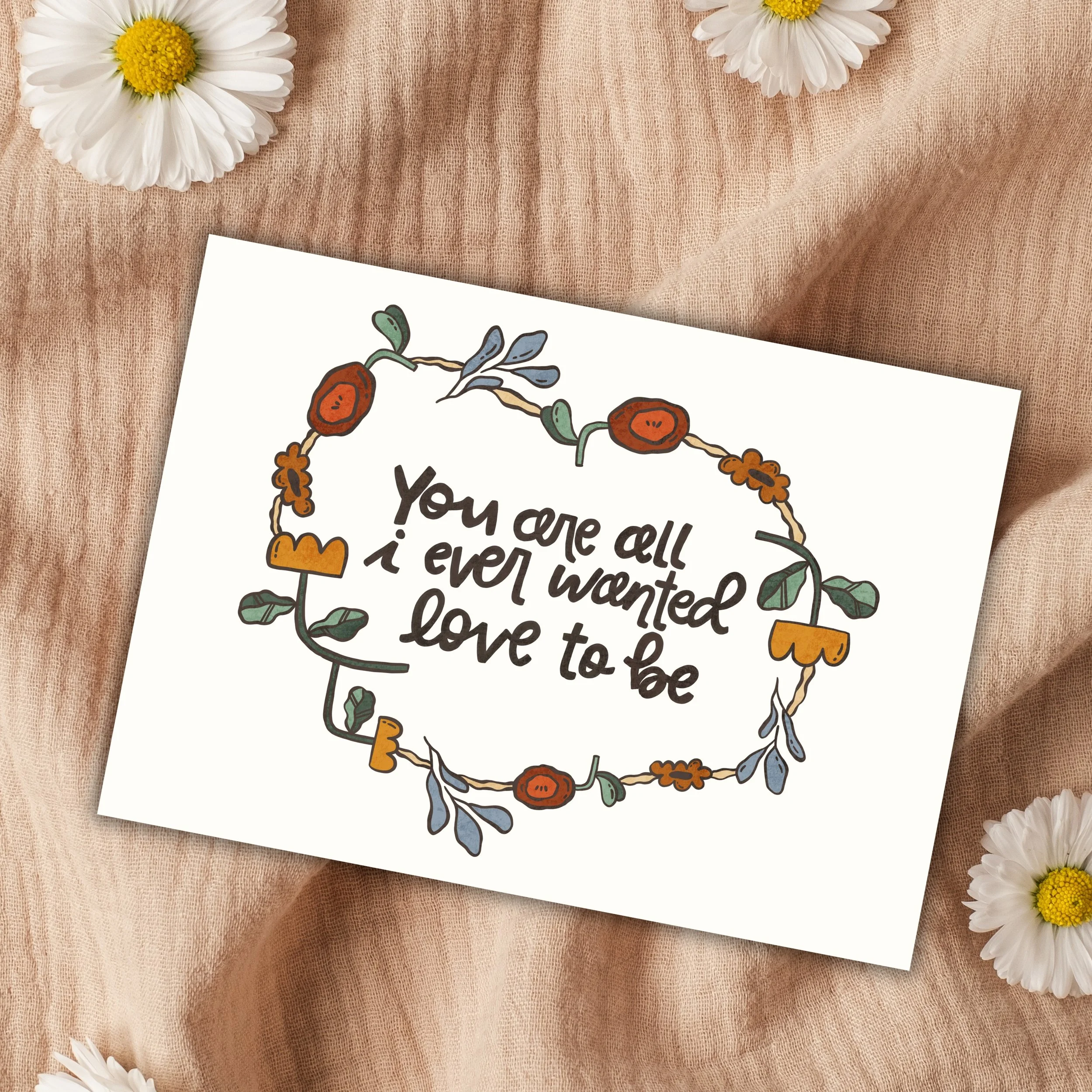 Love Card | Floral Frame Script Illustration