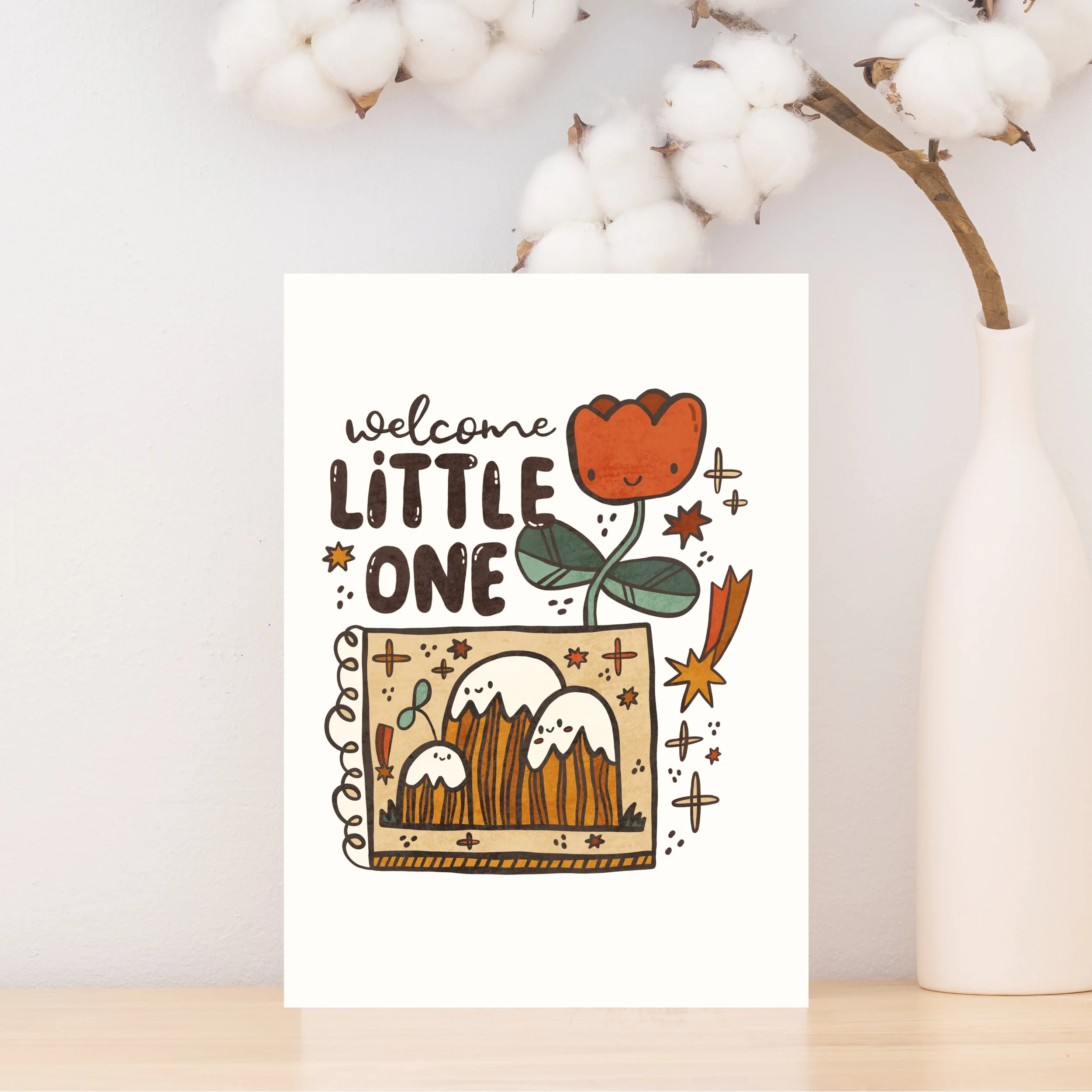 New Baby Card | Welcome Little One Illustration