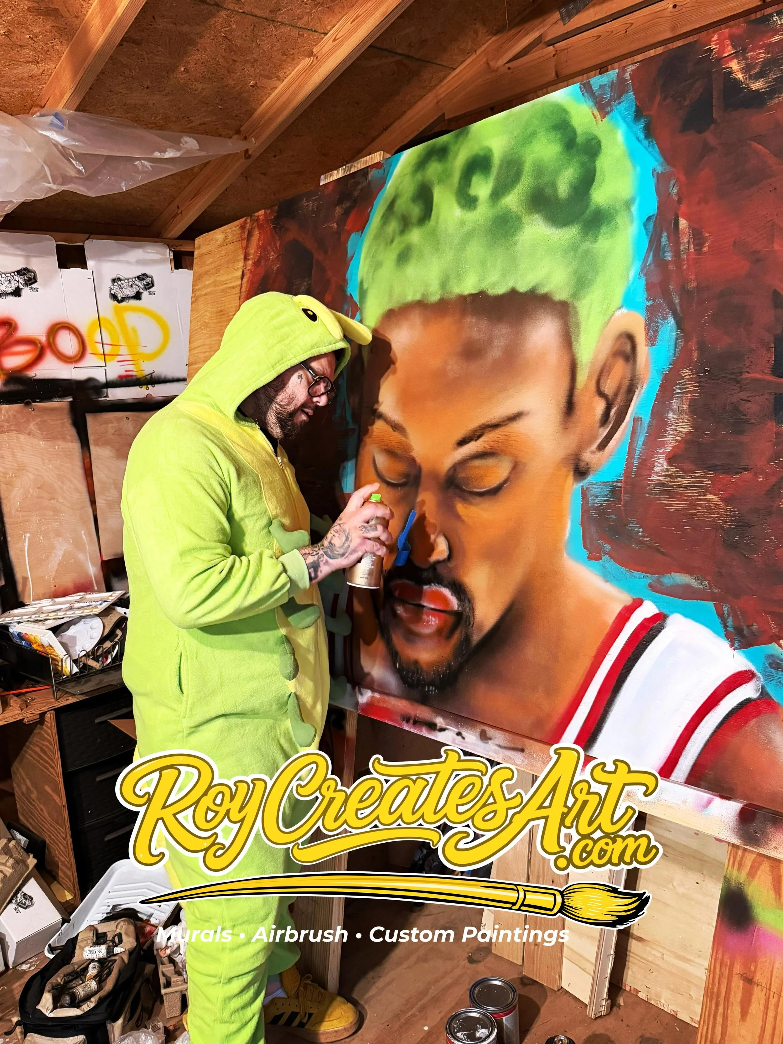 Step 1: Become caterpillar
Step 2: Paint @dennisrodman 
Step 3: Figure out the rest later 🐛