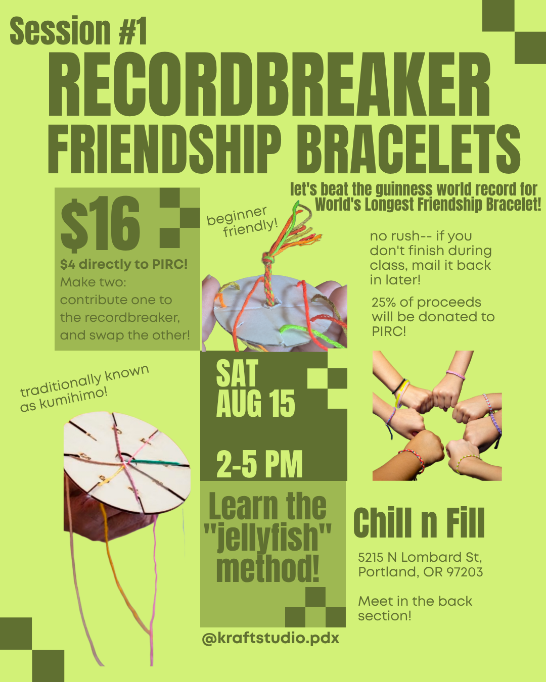 ARCHIVED - Saturday, August 15th, 2026, 2:00-5:00 pm -"E Pluribus Unum" Project- Celebrating Diversity - Record Breaking Friendship Bracelet Session