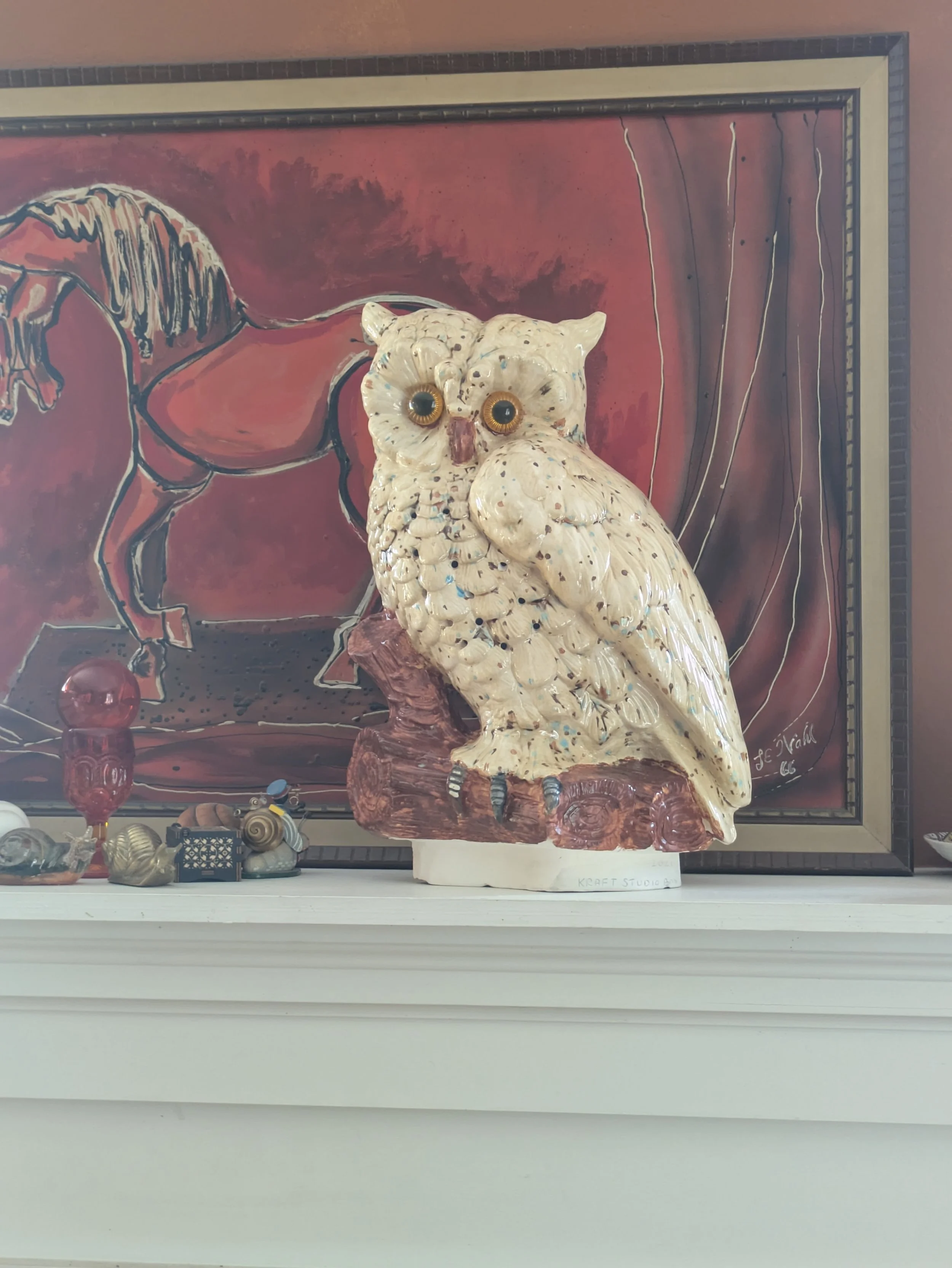 Slipcast Ceramic Owl Lamp
