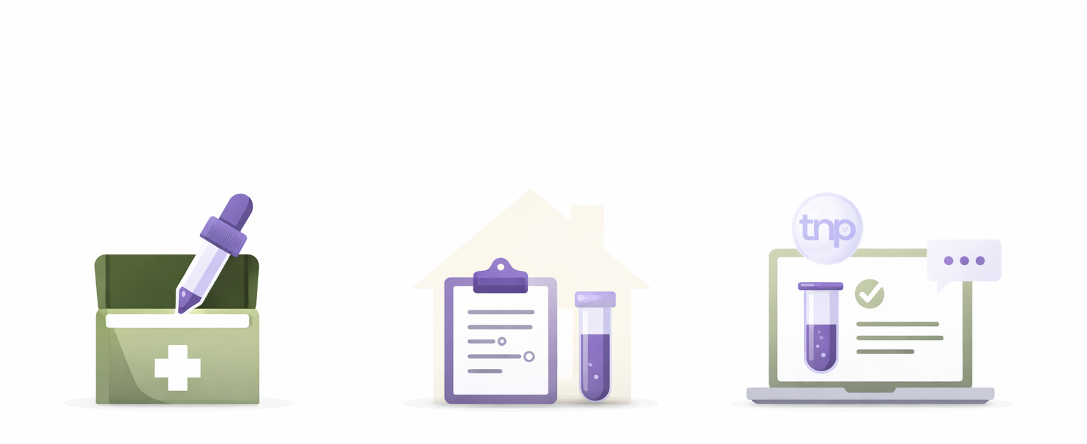 Functional testing kit for hormone and gut health analysis
At-home functional testing for metabolism and hormonal balance
Naturopath analyzing functional lab results for root causes
Hormone and gut testing to identify metabolic imbalances
Functional