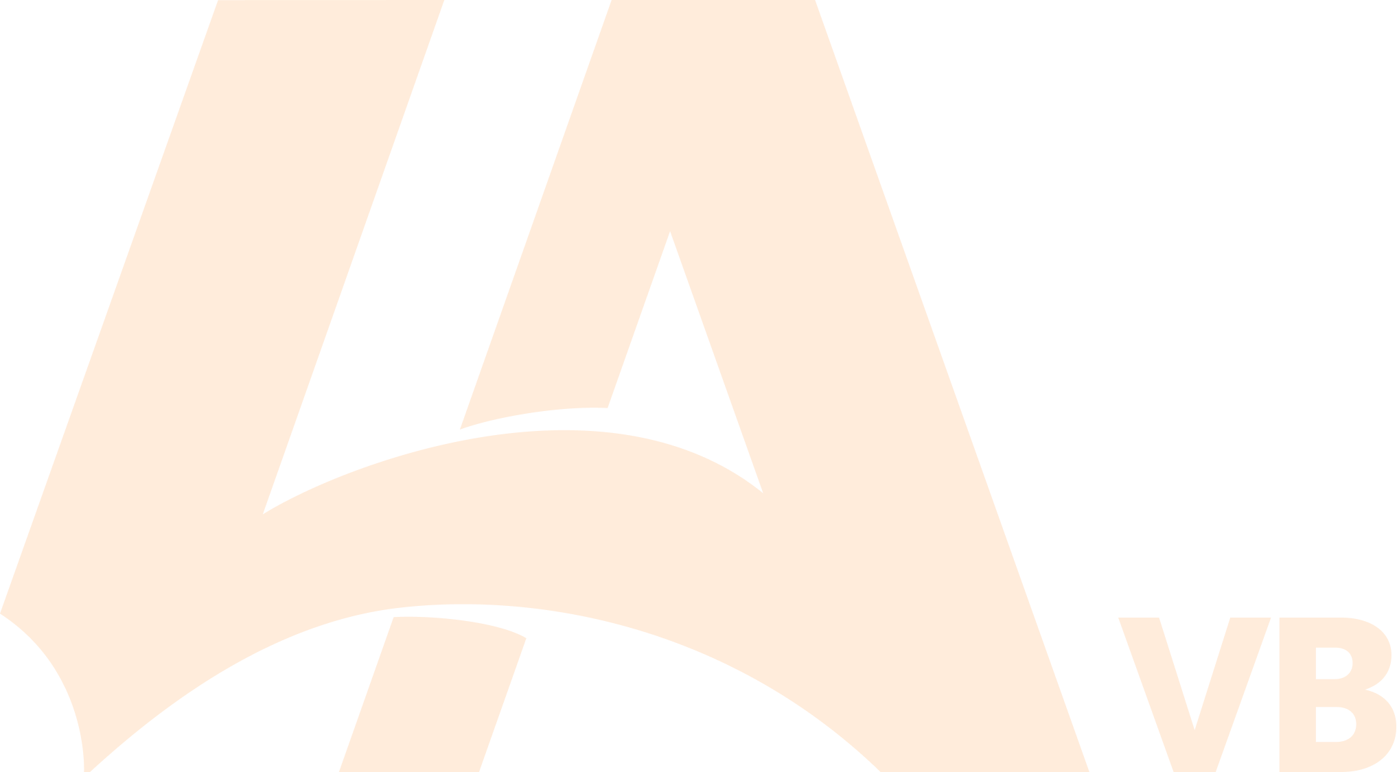 Close-up of a black background with large beige letters spelling A and V, and a small beige letter B in the bottom right corner.
