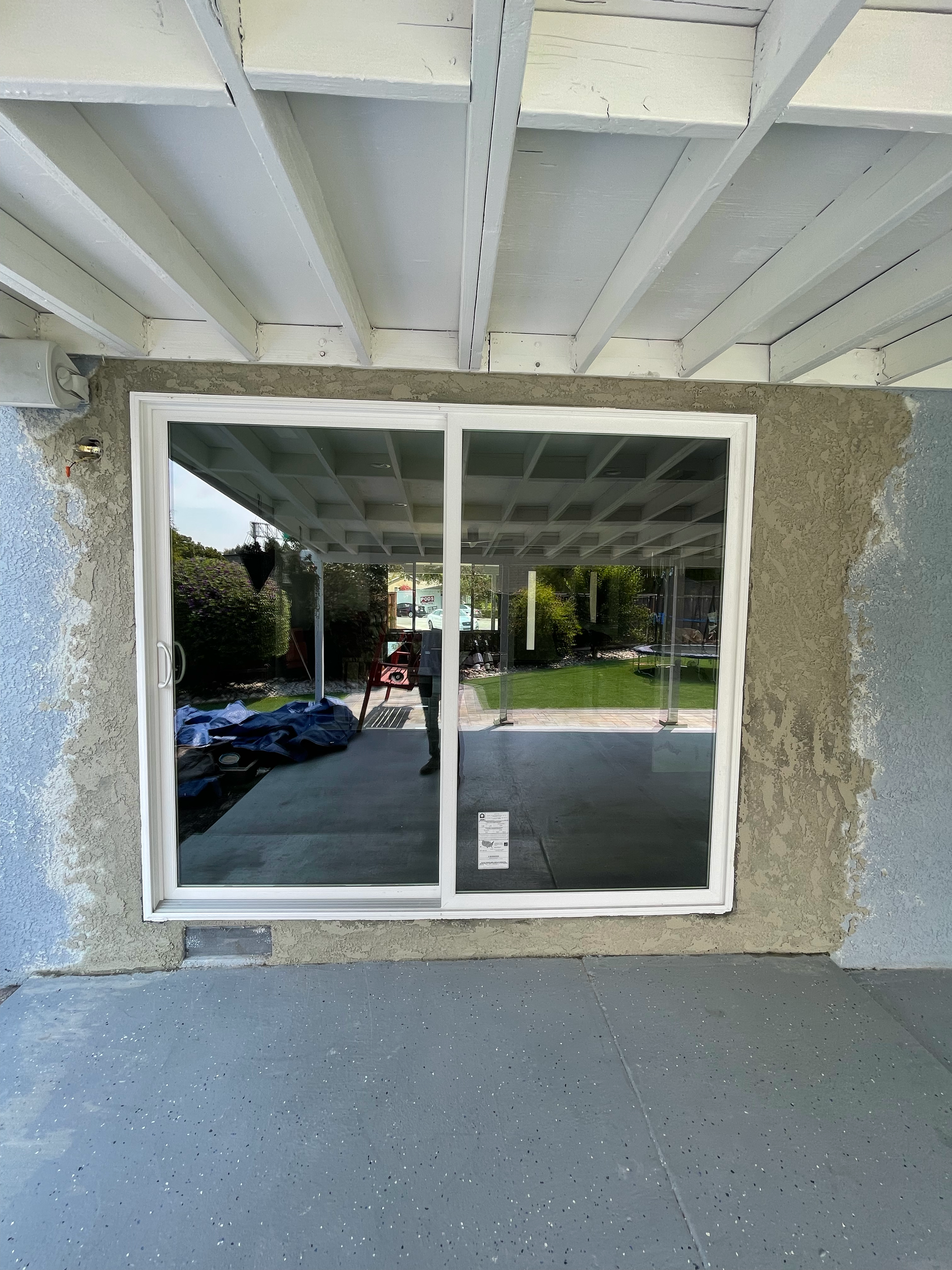 San Jose - New construction vynil door W/ stucco