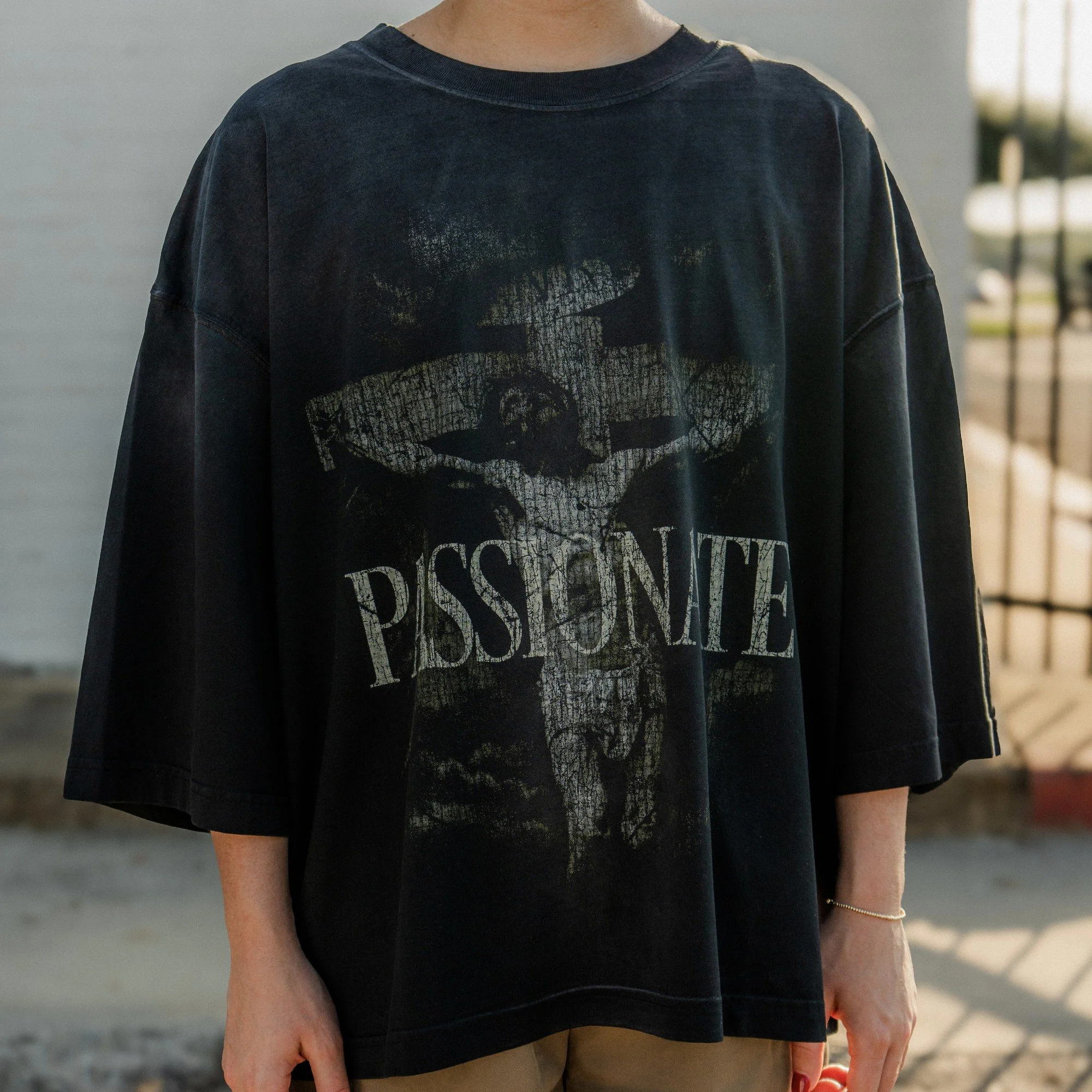 Passionate Tee front graphic close-up