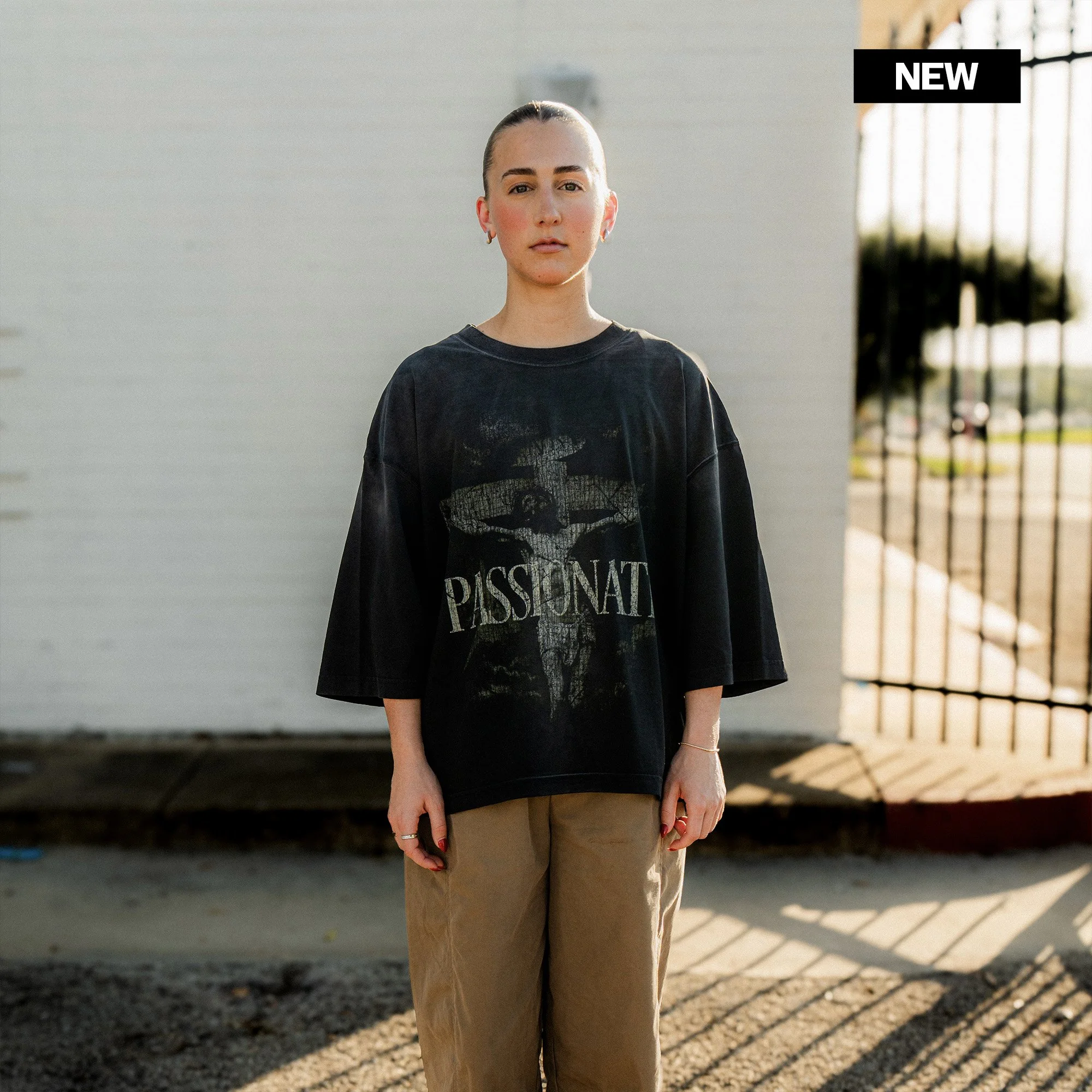 Passionate Tee front, worn by model